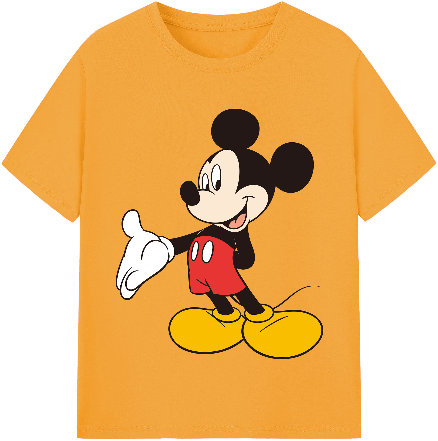 （画像用） ミッキーマウス Mickey Mouse レディースカジュアルプリントTシャツ（綿100％）