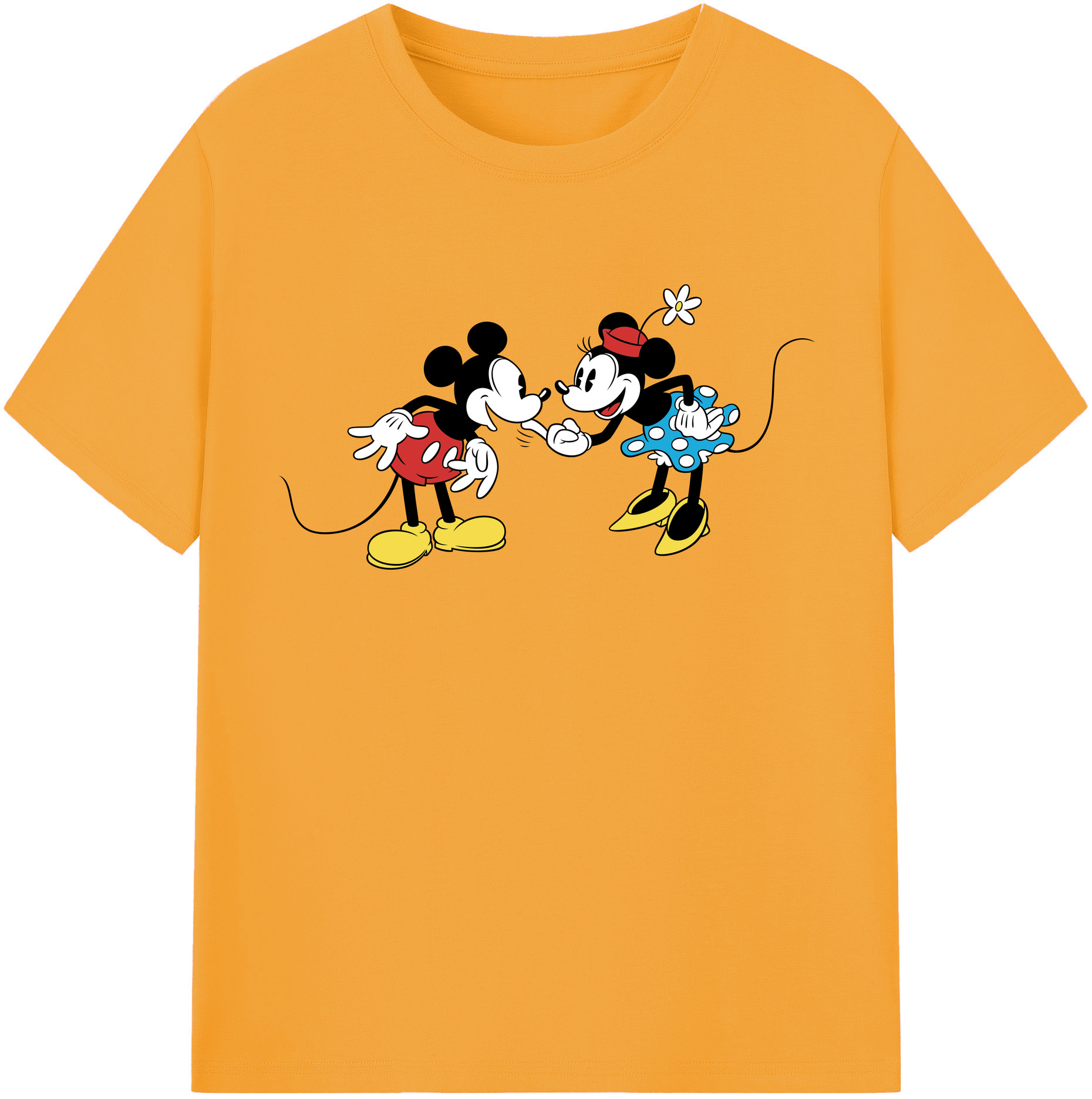 （画像用） ミッキーマウス Mickey Mouse レディースカジュアルプリントTシャツ（綿100％）