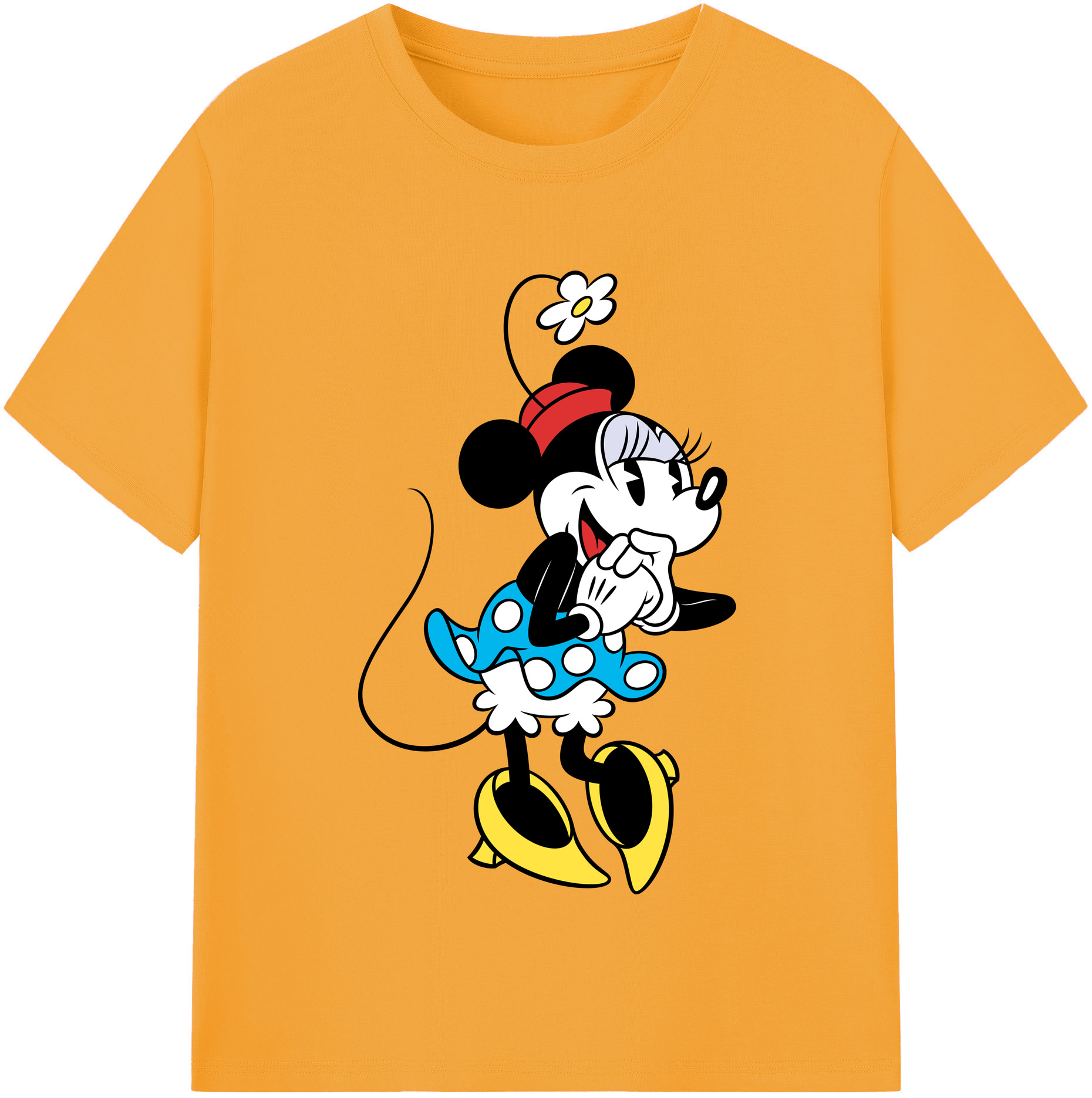 （画像用） ミッキーマウス Mickey Mouse レディースカジュアルプリントTシャツ（綿100％）