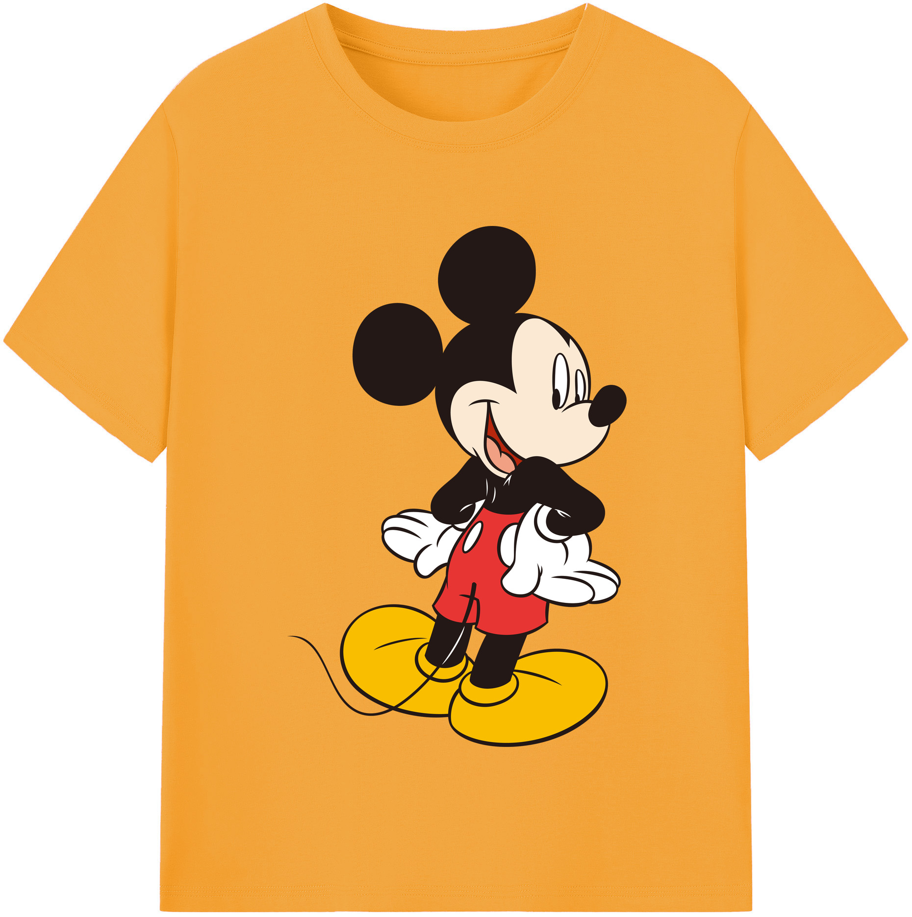 （画像用） ミッキーマウス Mickey Mouse レディースカジュアルプリントTシャツ（綿100％）