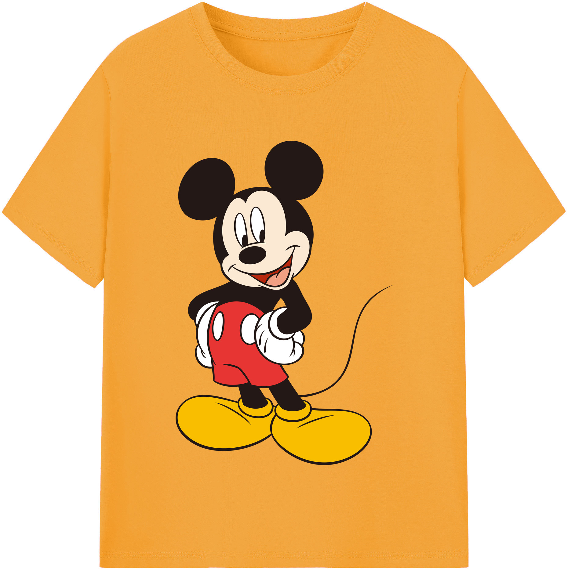 （画像用） ミッキーマウス Mickey Mouse レディースカジュアルプリントTシャツ（綿100％）
