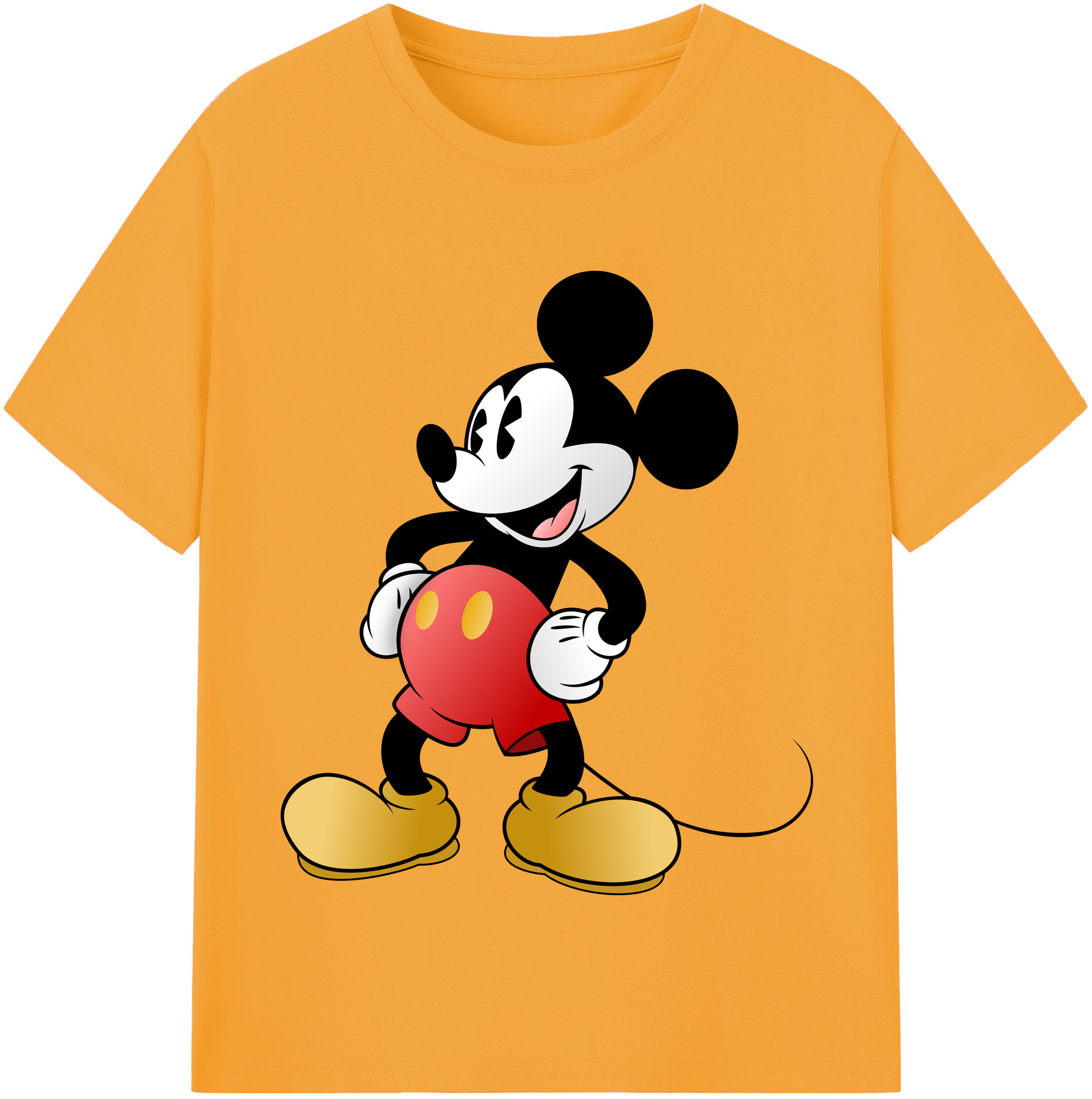 （画像用） ミッキーマウス Mickey Mouse レディースカジュアルプリントTシャツ（綿100％）