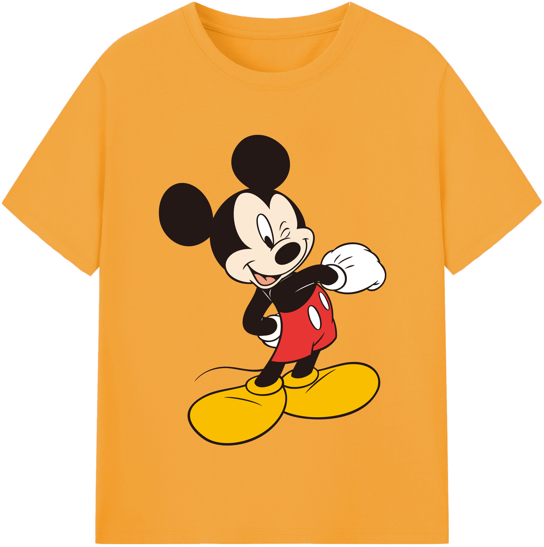 （画像用） ミッキーマウス Mickey Mouse レディースカジュアルプリントTシャツ（綿100％）