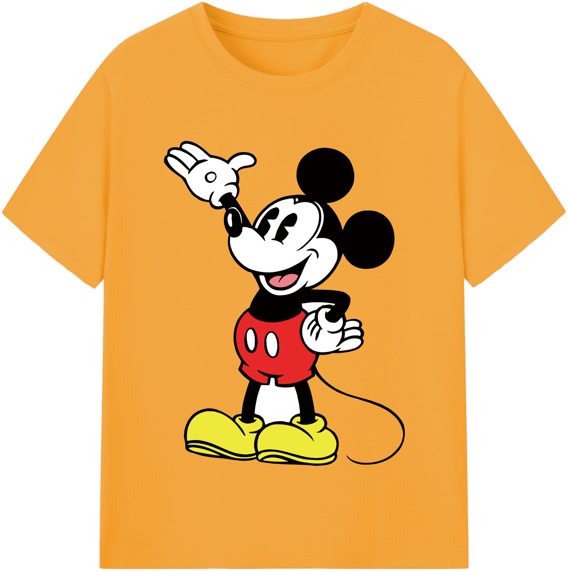 （画像用） ミッキーマウス Mickey Mouse レディースカジュアルプリントTシャツ（綿100％）