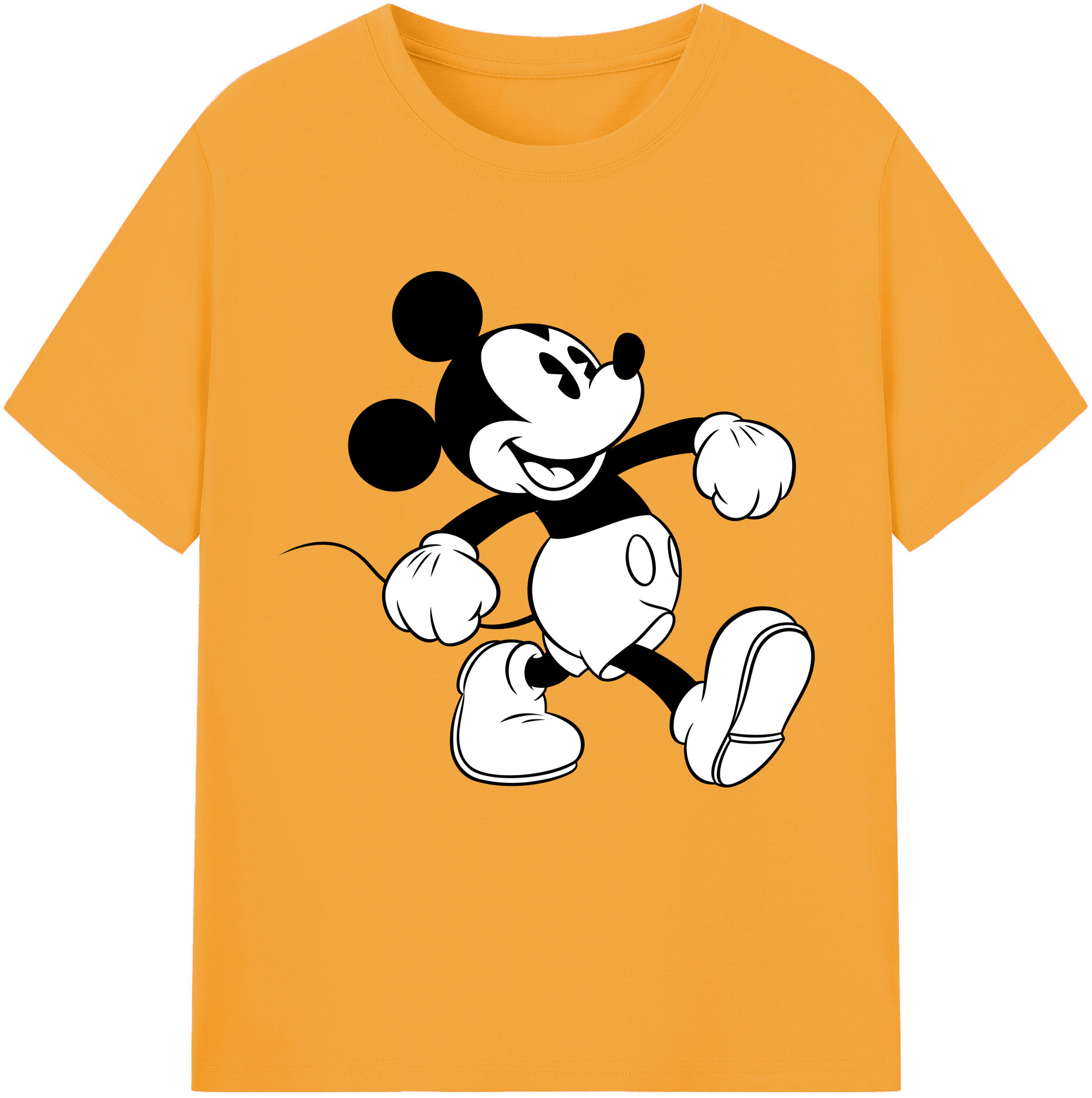 （画像用） ミッキーマウス Mickey Mouse レディースカジュアルプリントTシャツ（綿100％）