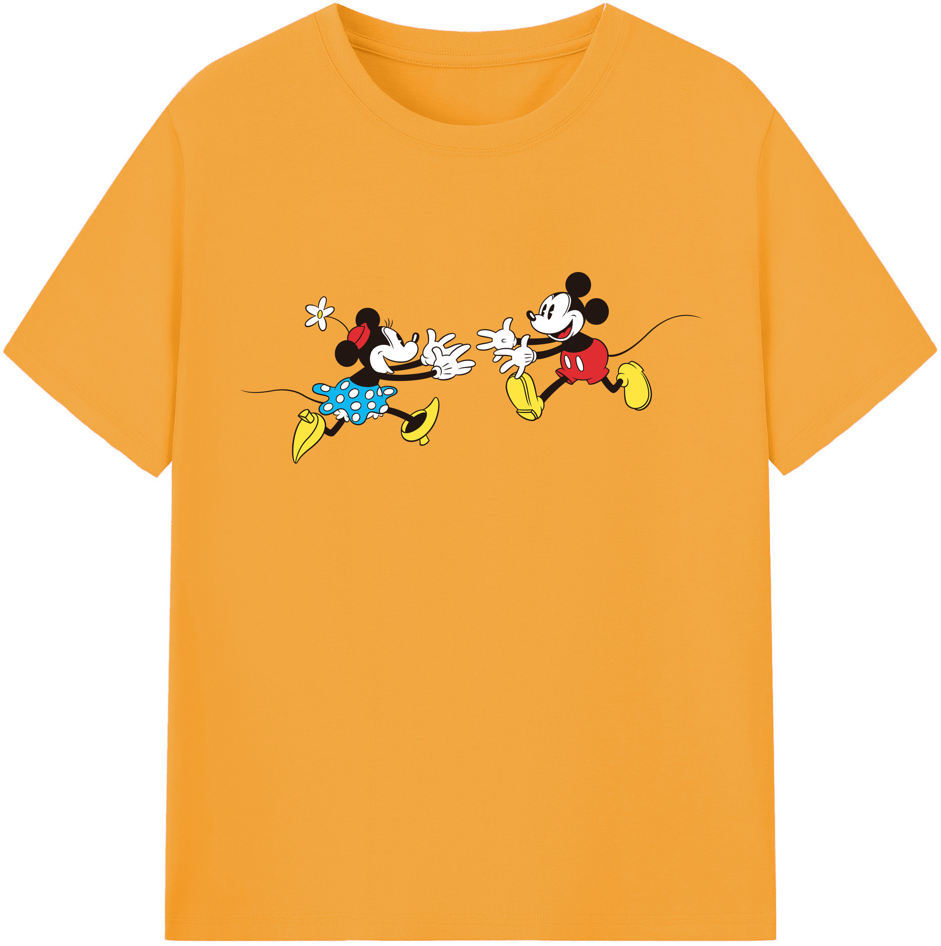 （画像用） ミッキーマウス Mickey Mouse レディースカジュアルプリントTシャツ（綿100％）