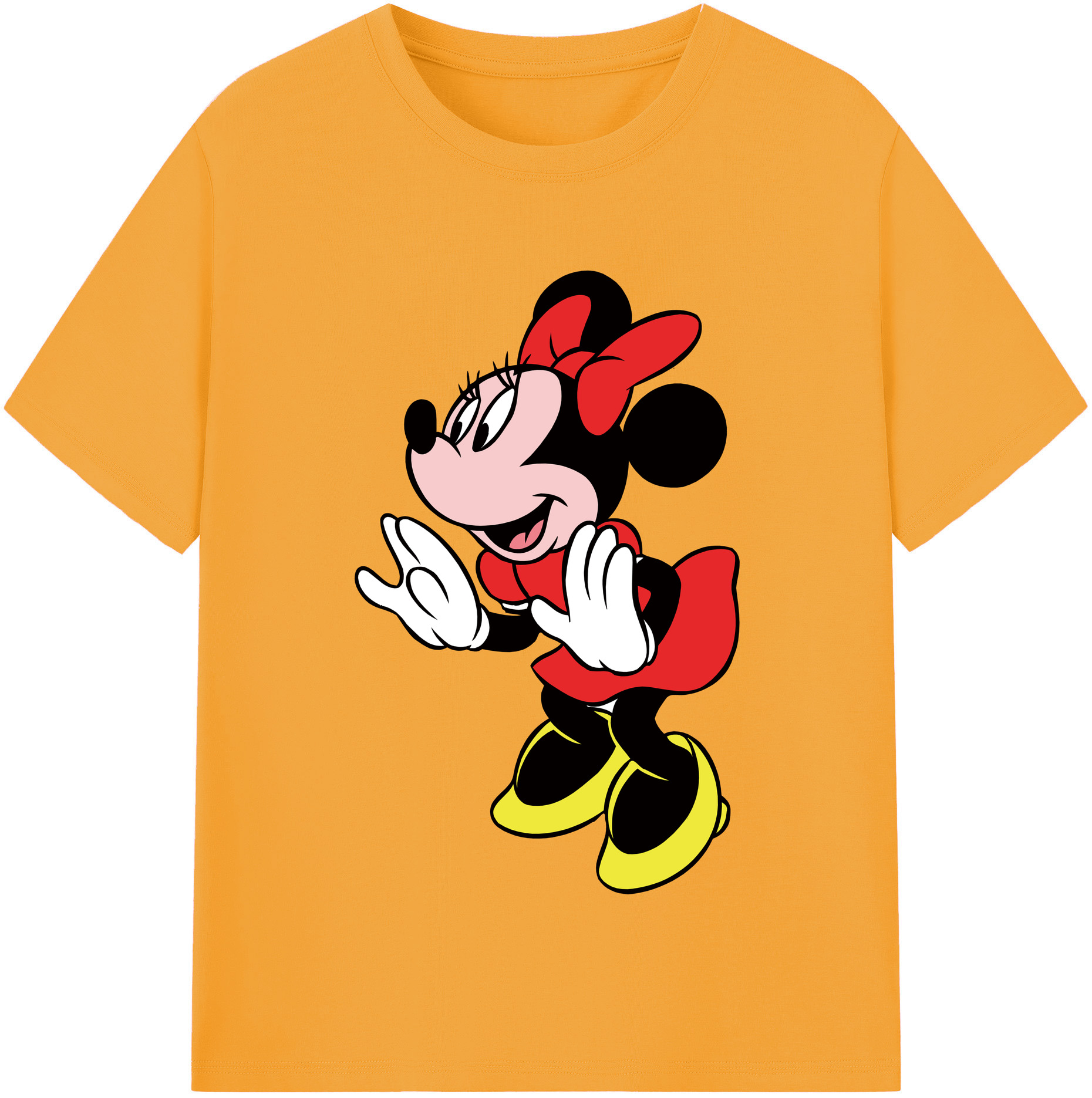 （画像用） ミッキーマウス Mickey Mouse レディースカジュアルプリントTシャツ（綿100％）