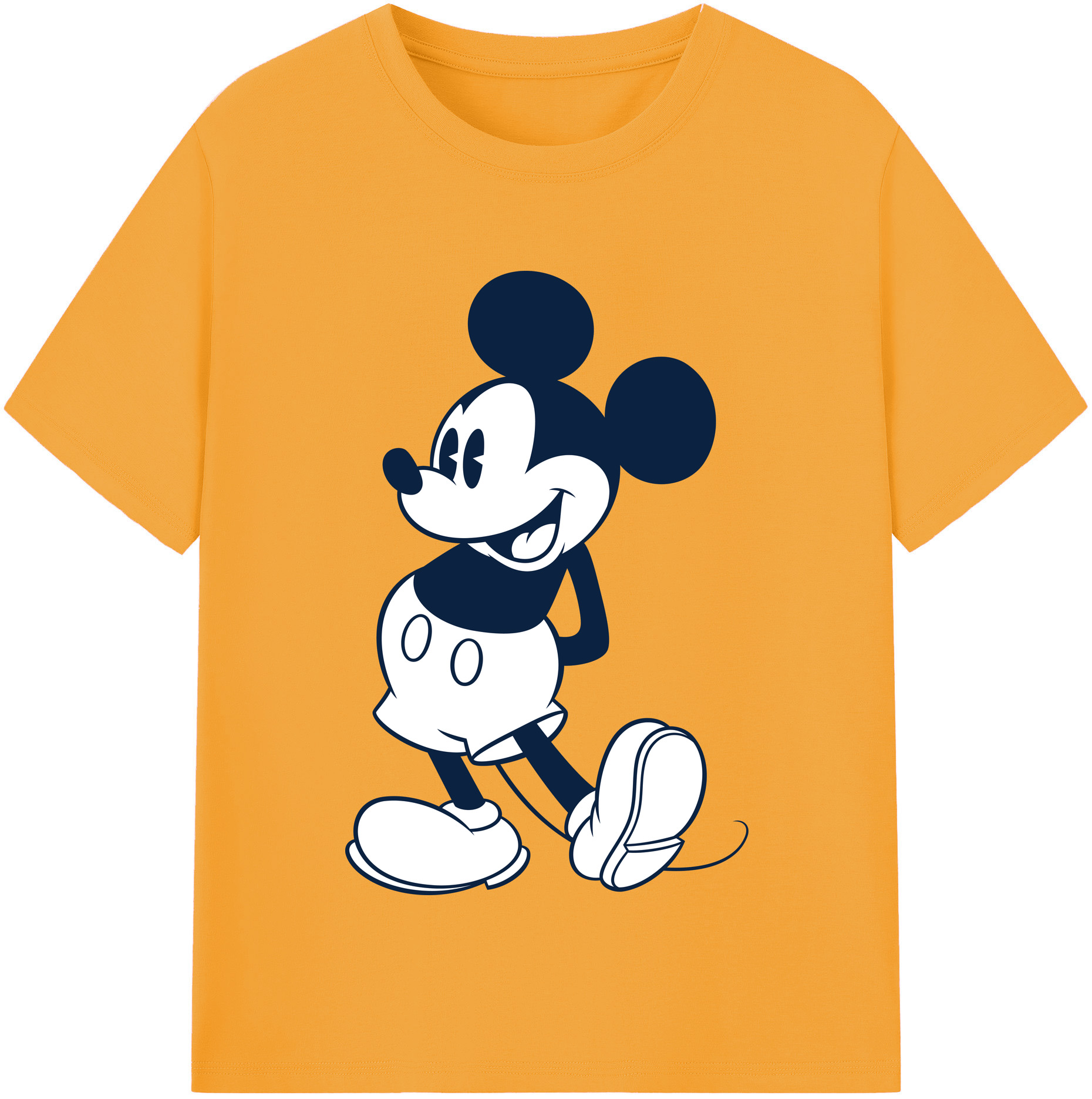 （画像用） ミッキーマウス Mickey Mouse レディースカジュアルプリントTシャツ（綿100％）