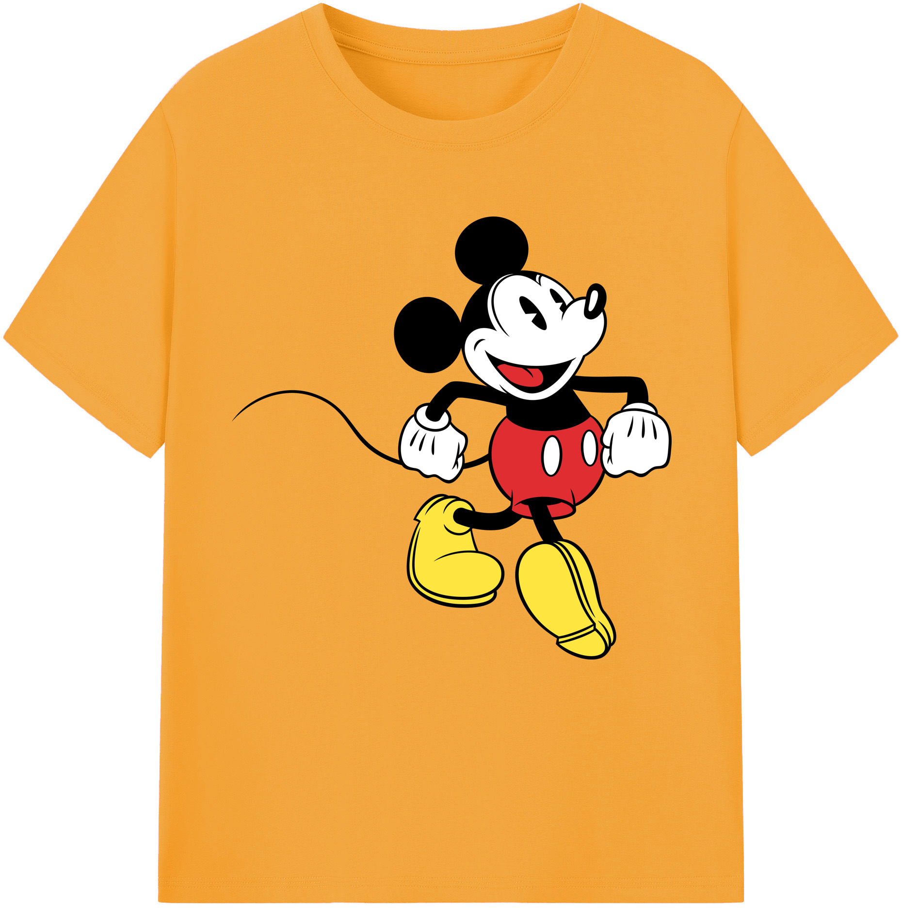 （画像用） ミッキーマウス Mickey Mouse レディースカジュアルプリントTシャツ（綿100％）