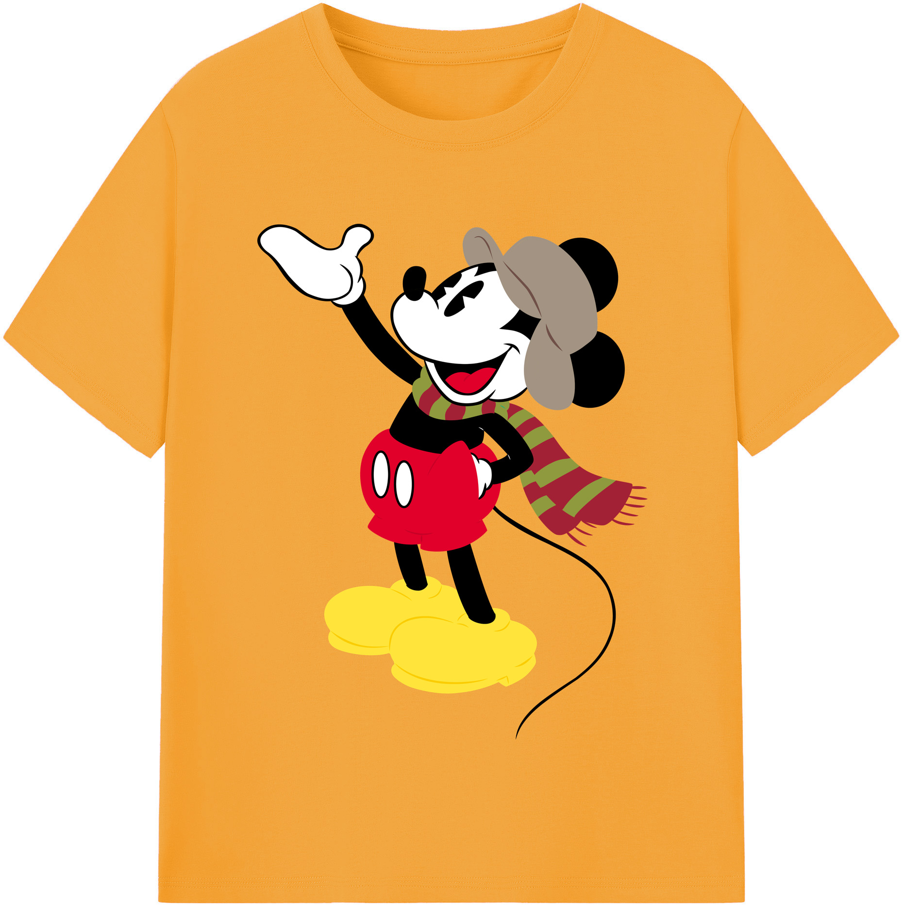 （画像用） ミッキーマウス Mickey Mouse レディースカジュアルプリントTシャツ（綿100％）