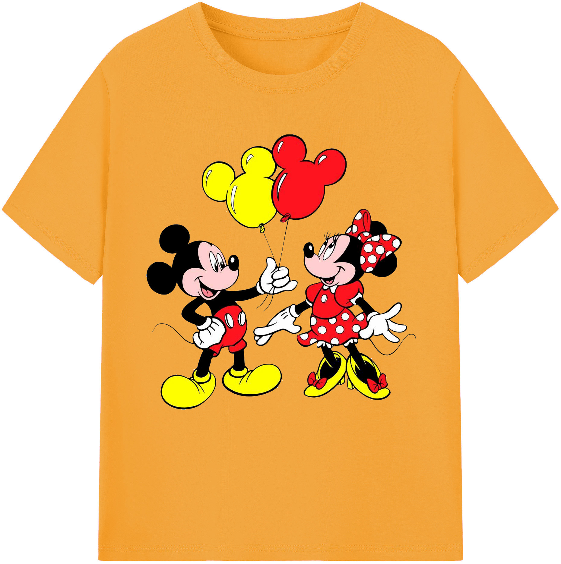（画像用） ミッキーマウス Mickey Mouse レディースカジュアルプリントTシャツ（綿100％）