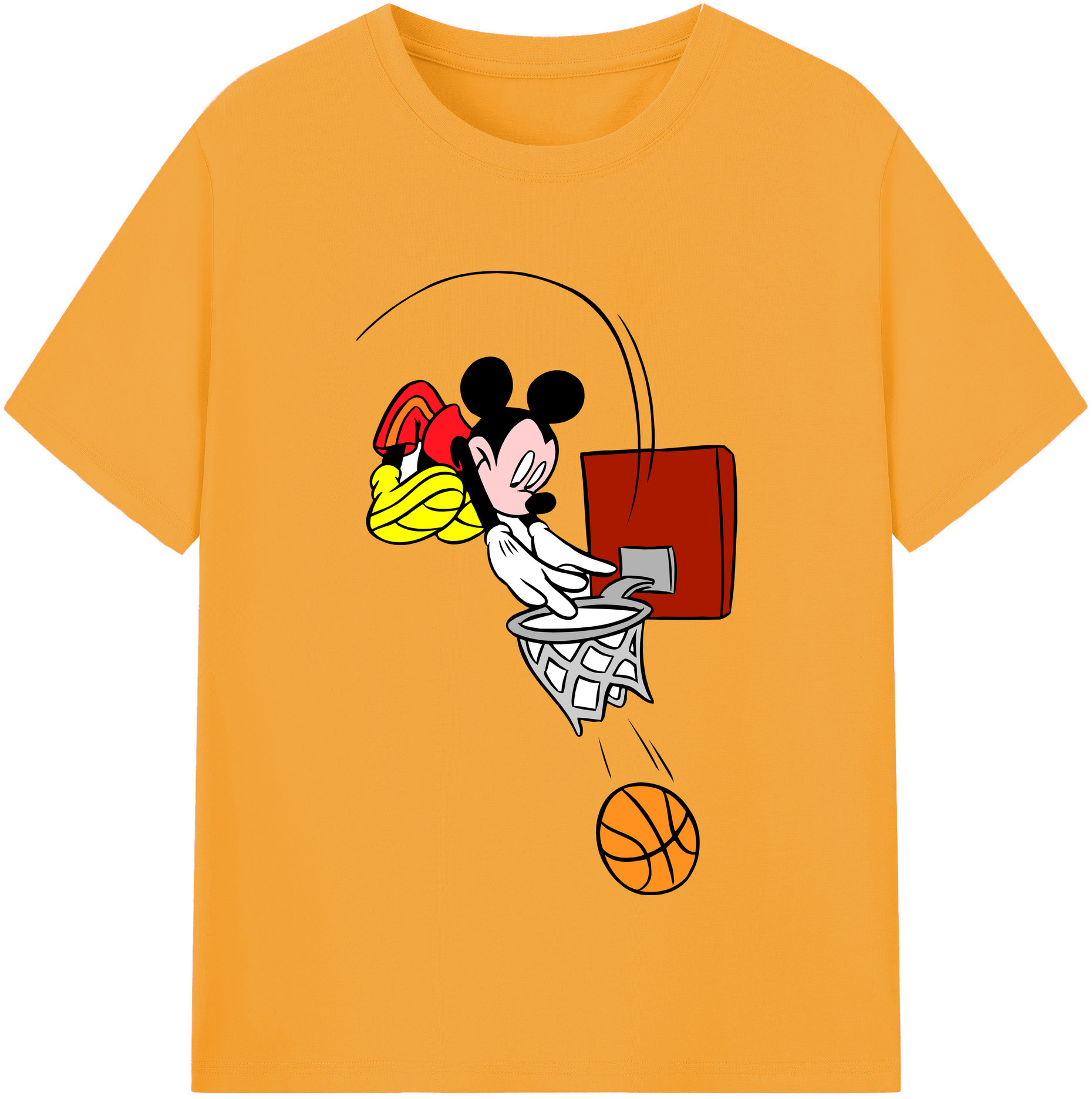 （画像用） ミッキーマウス Mickey Mouse レディースカジュアルプリントTシャツ（綿100％）