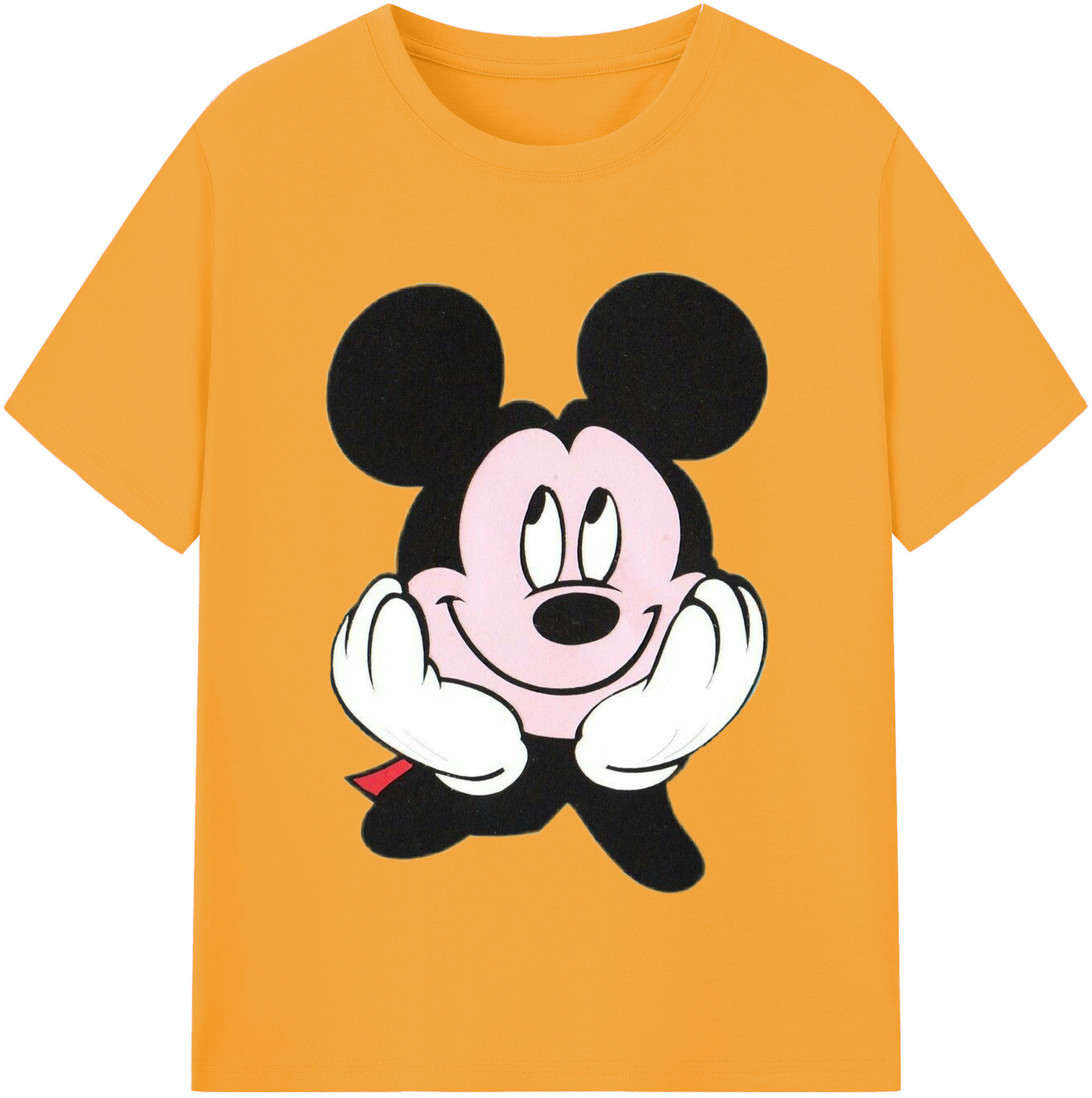 （画像用） ミッキーマウス Mickey Mouse レディースカジュアルプリントTシャツ（綿100％）