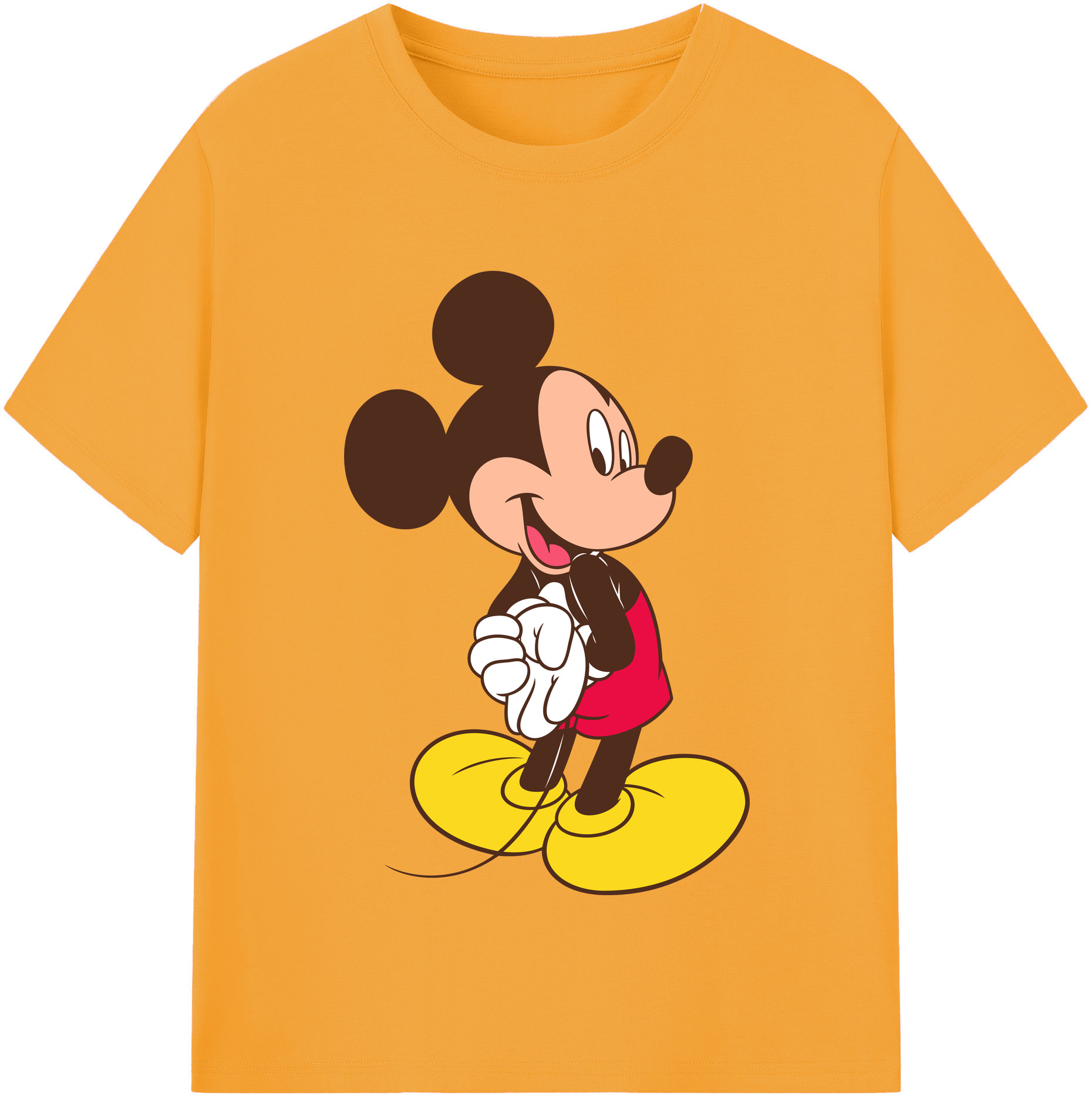 （画像用） ミッキーマウス Mickey Mouse レディースカジュアルプリントTシャツ（綿100％）
