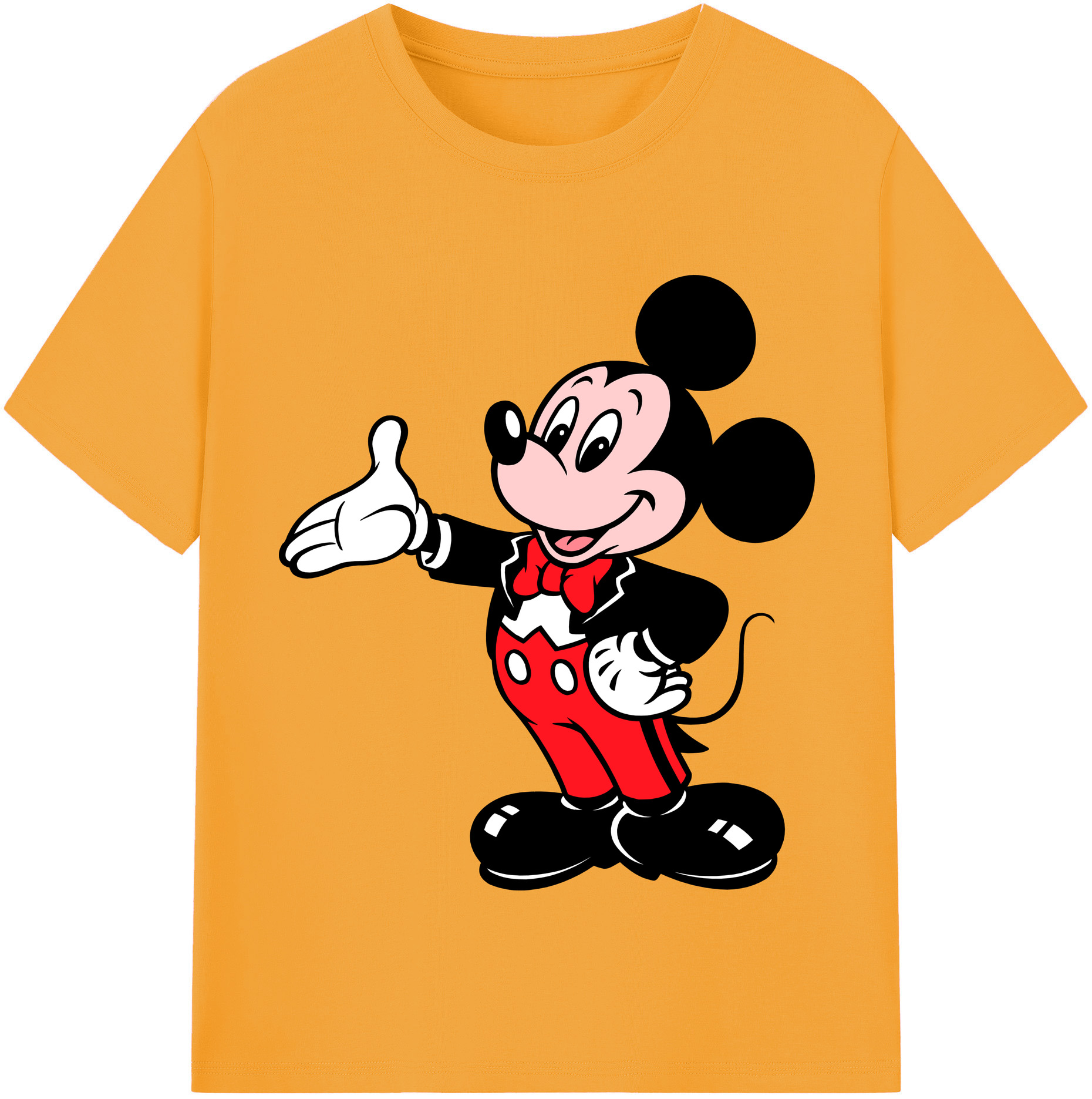 （画像用） ミッキーマウス Mickey Mouse レディースカジュアルプリントTシャツ（綿100％）