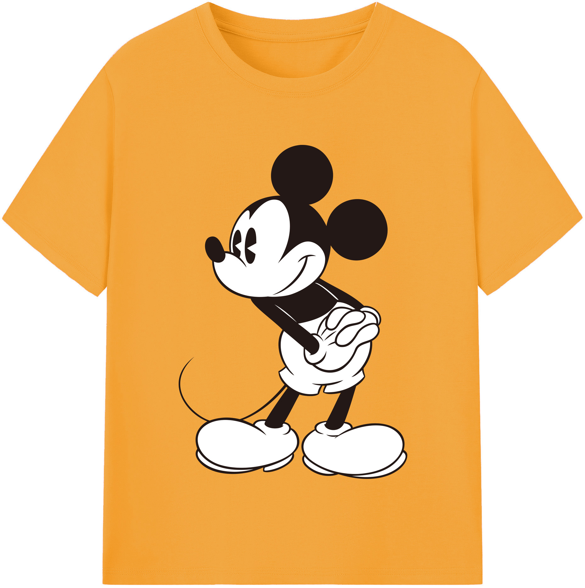（画像用） ミッキーマウス Mickey Mouse レディースカジュアルプリントTシャツ（綿100％）