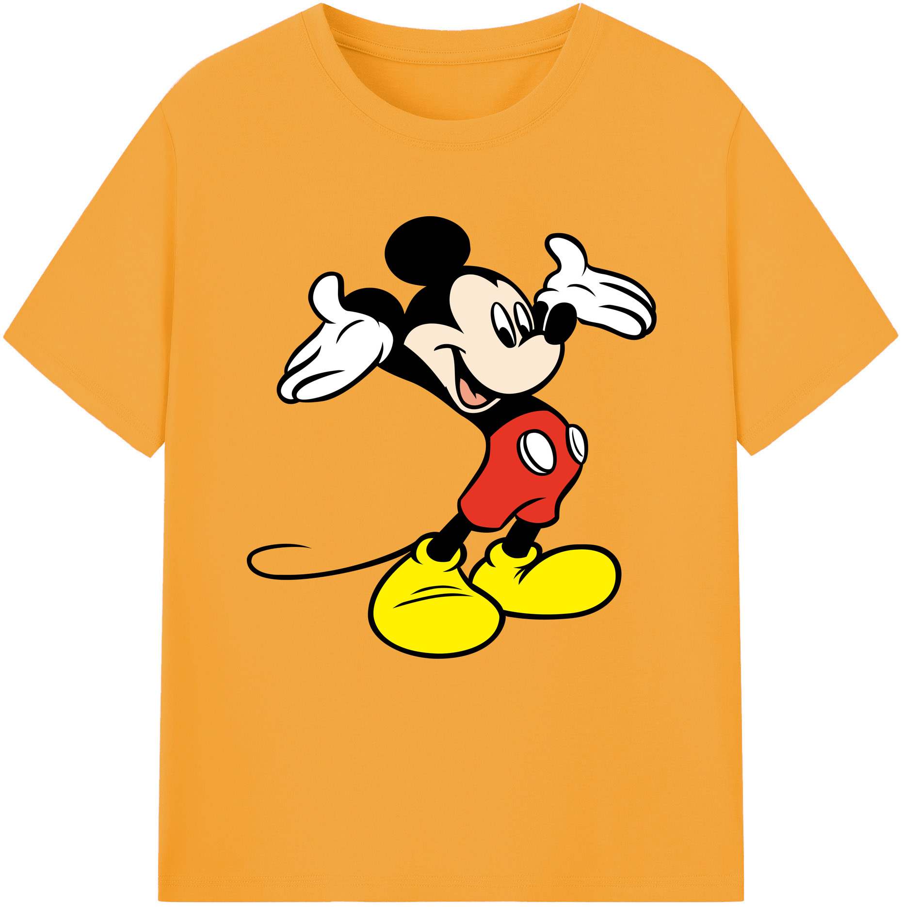 （画像用） ミッキーマウス Mickey Mouse レディースカジュアルプリントTシャツ（綿100％）