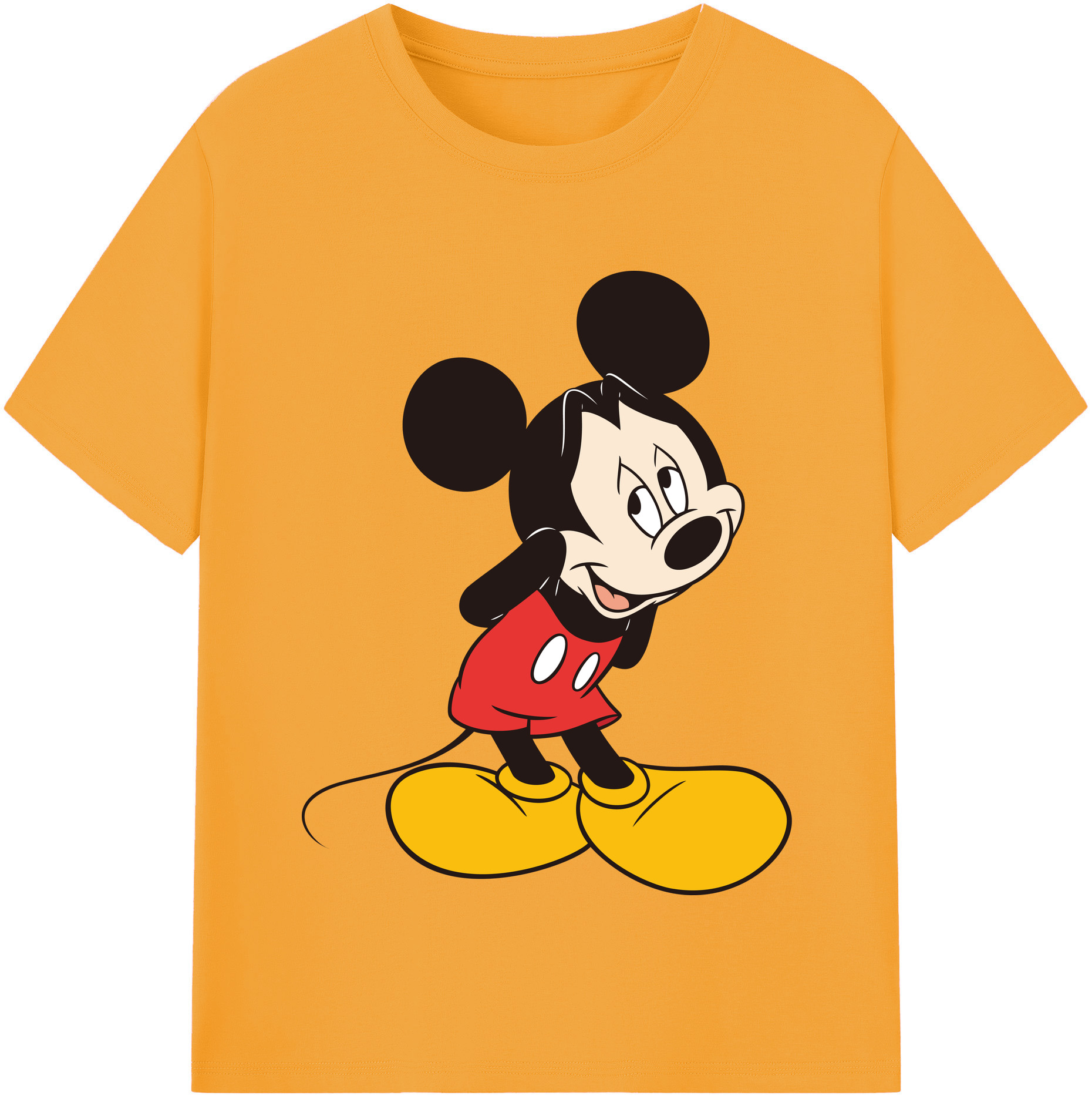 （画像用） ミッキーマウス Mickey Mouse レディースカジュアルプリントTシャツ（綿100％）