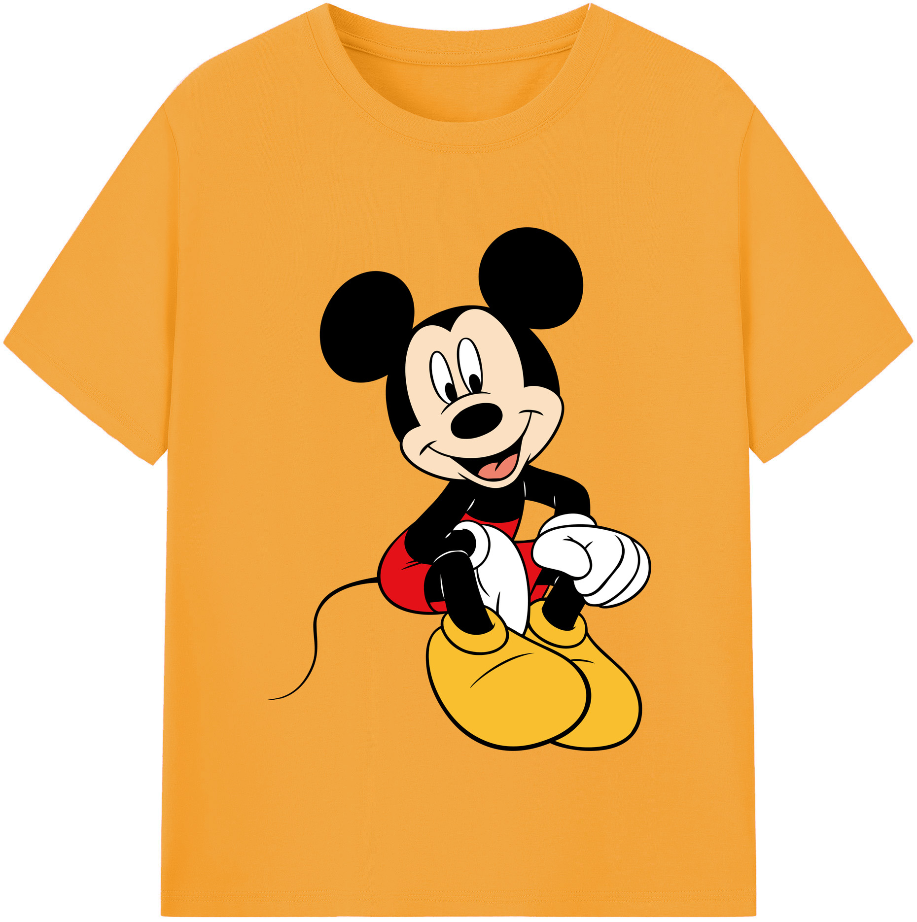 （画像用） ミッキーマウス Mickey Mouse レディースカジュアルプリントTシャツ（綿100％）