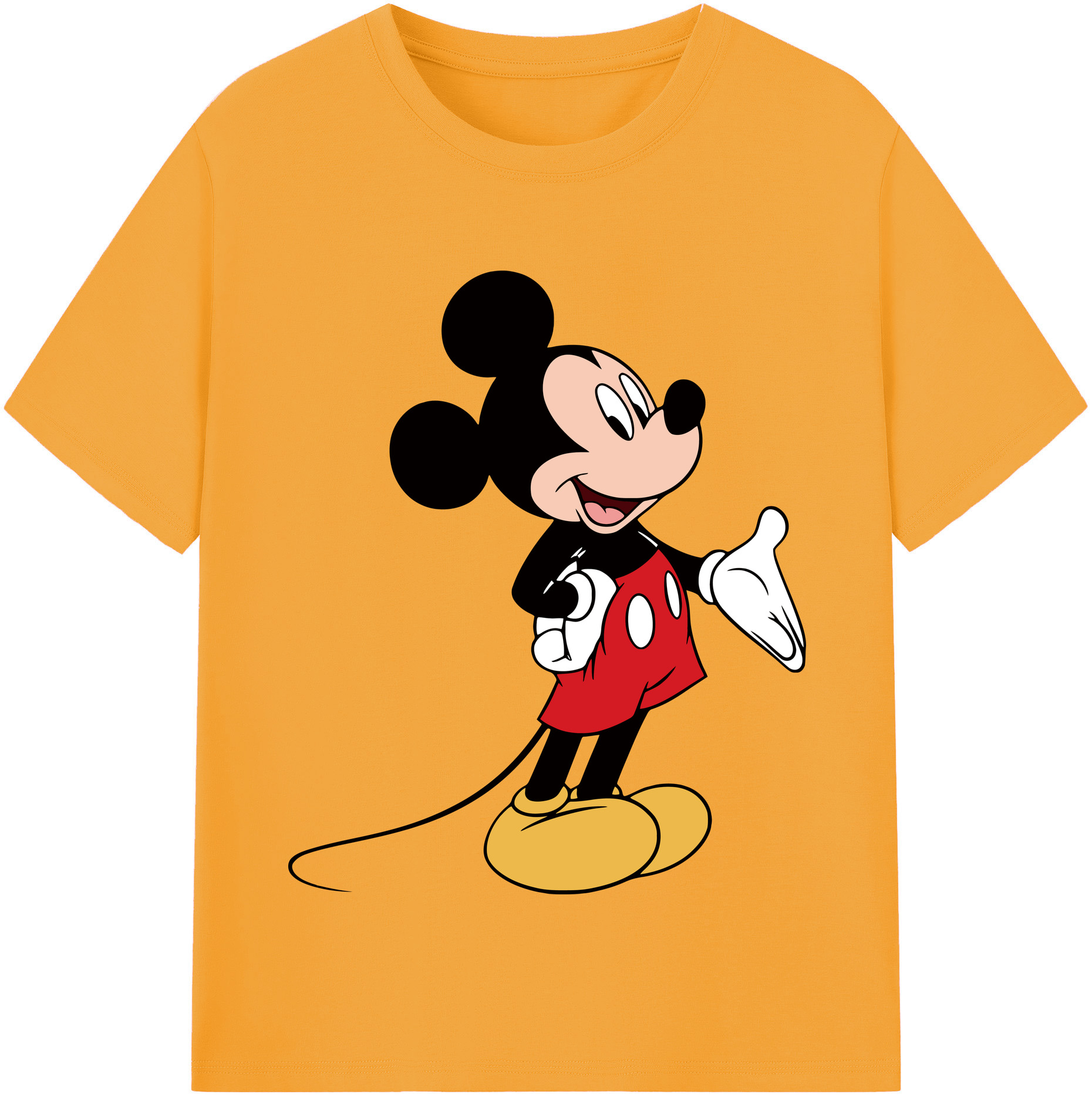 （画像用） ミッキーマウス Mickey Mouse レディースカジュアルプリントTシャツ（綿100％）