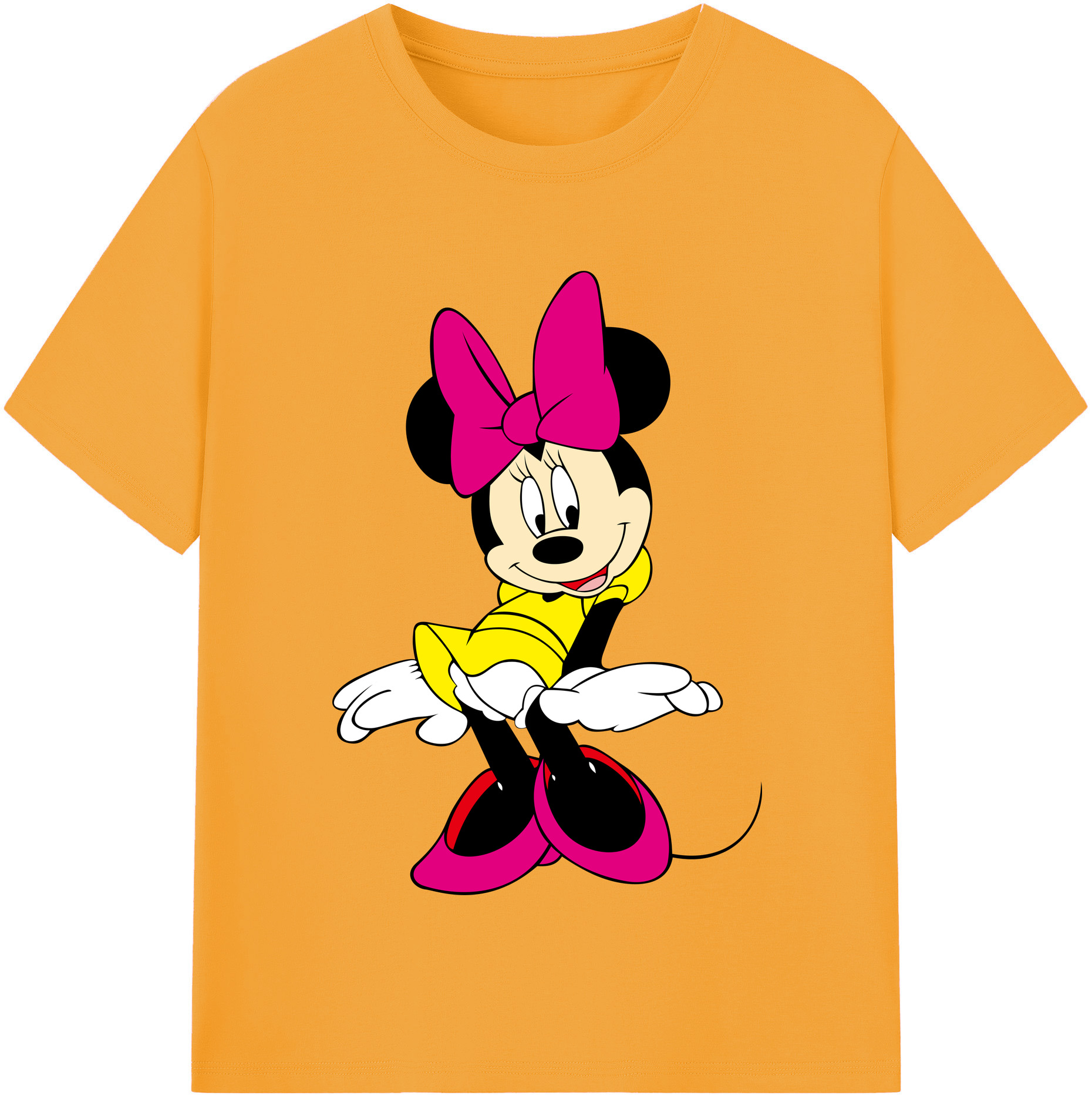 （画像用） ミッキーマウス Mickey Mouse レディースカジュアルプリントTシャツ（綿100％）