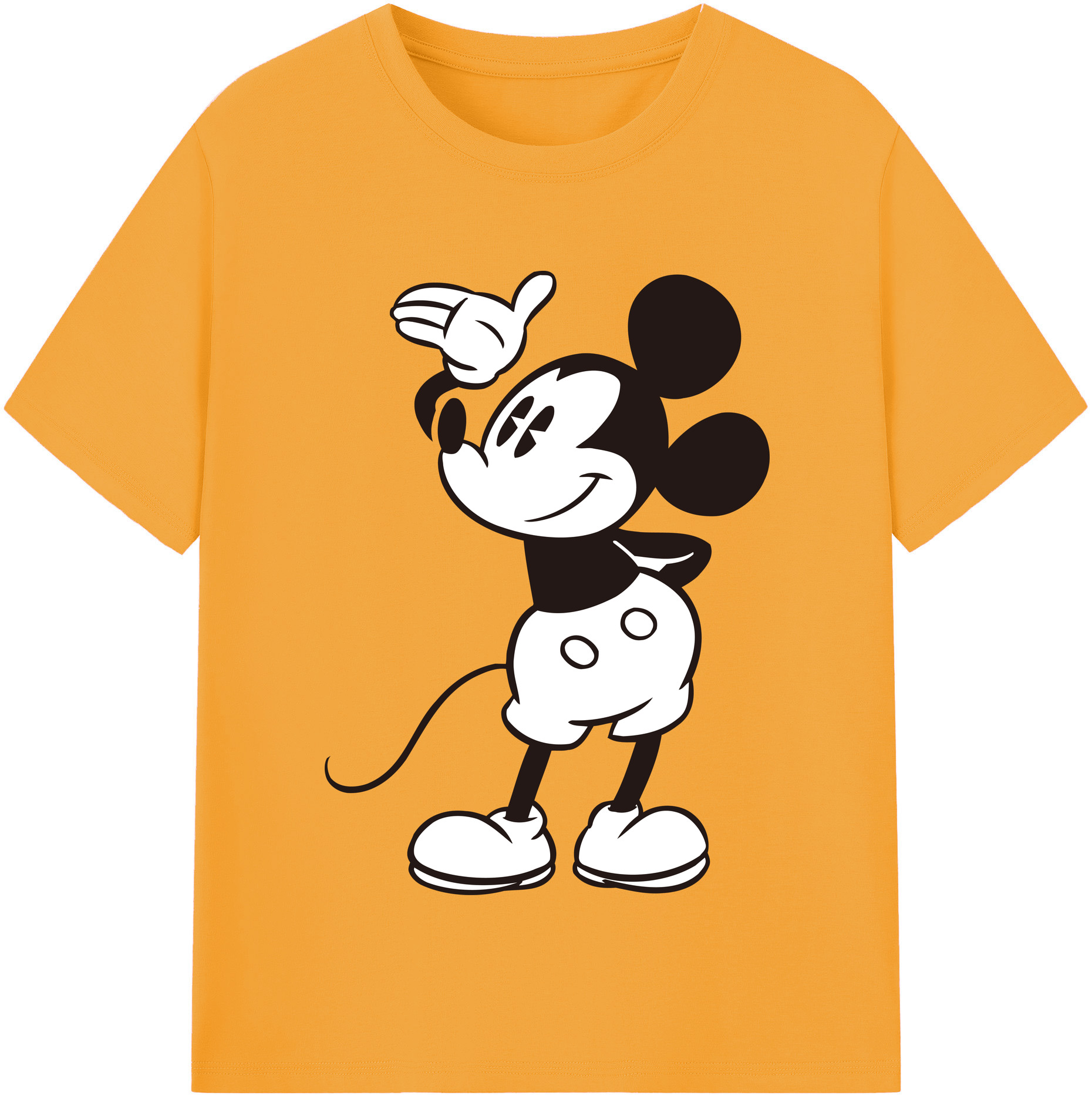 （画像用） ミッキーマウス Mickey Mouse レディースカジュアルプリントTシャツ（綿100％）