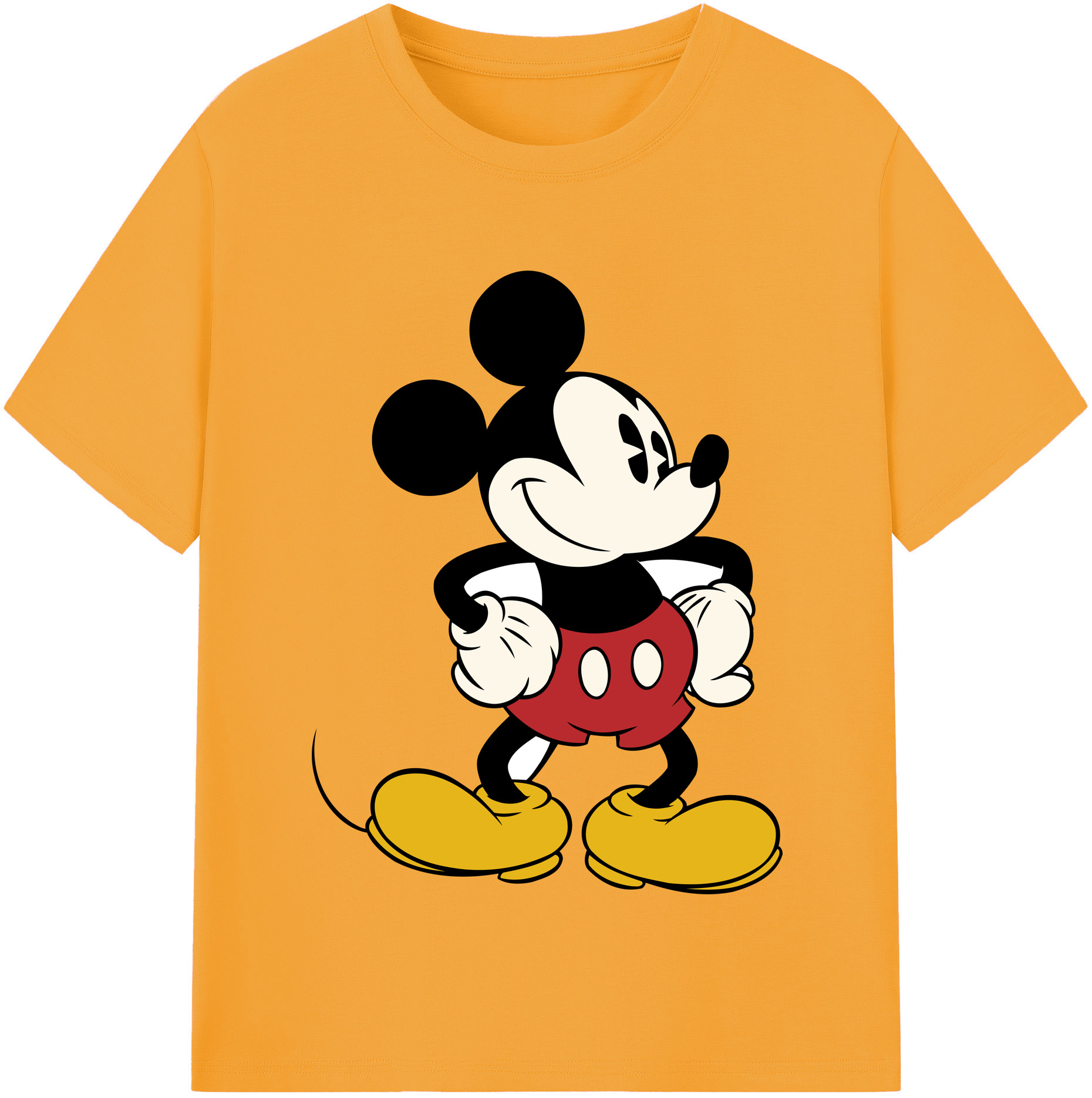（画像用） ミッキーマウス Mickey Mouse レディースカジュアルプリントTシャツ（綿100％）