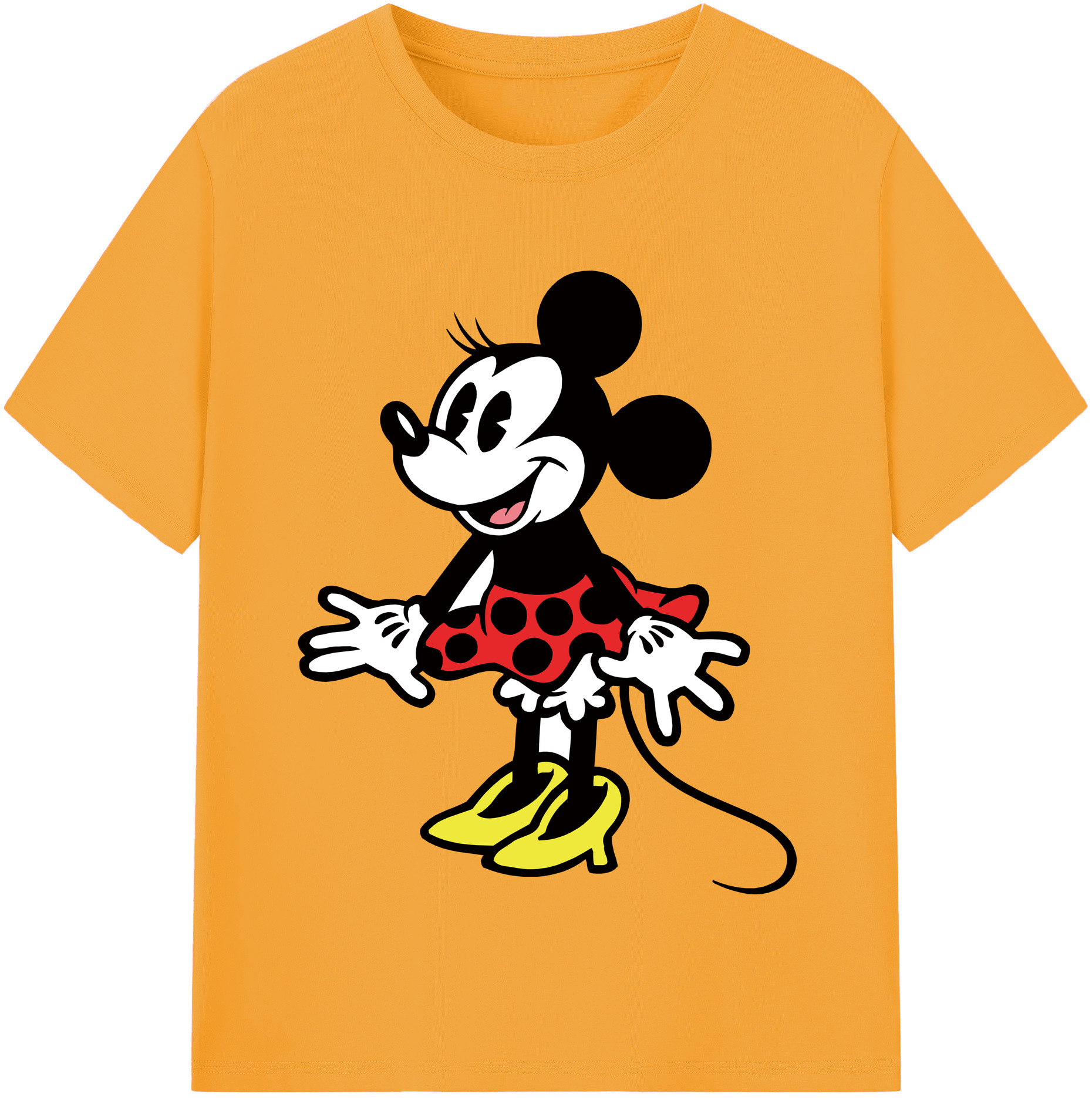 （画像用） ミッキーマウス Mickey Mouse レディースカジュアルプリントTシャツ（綿100％）