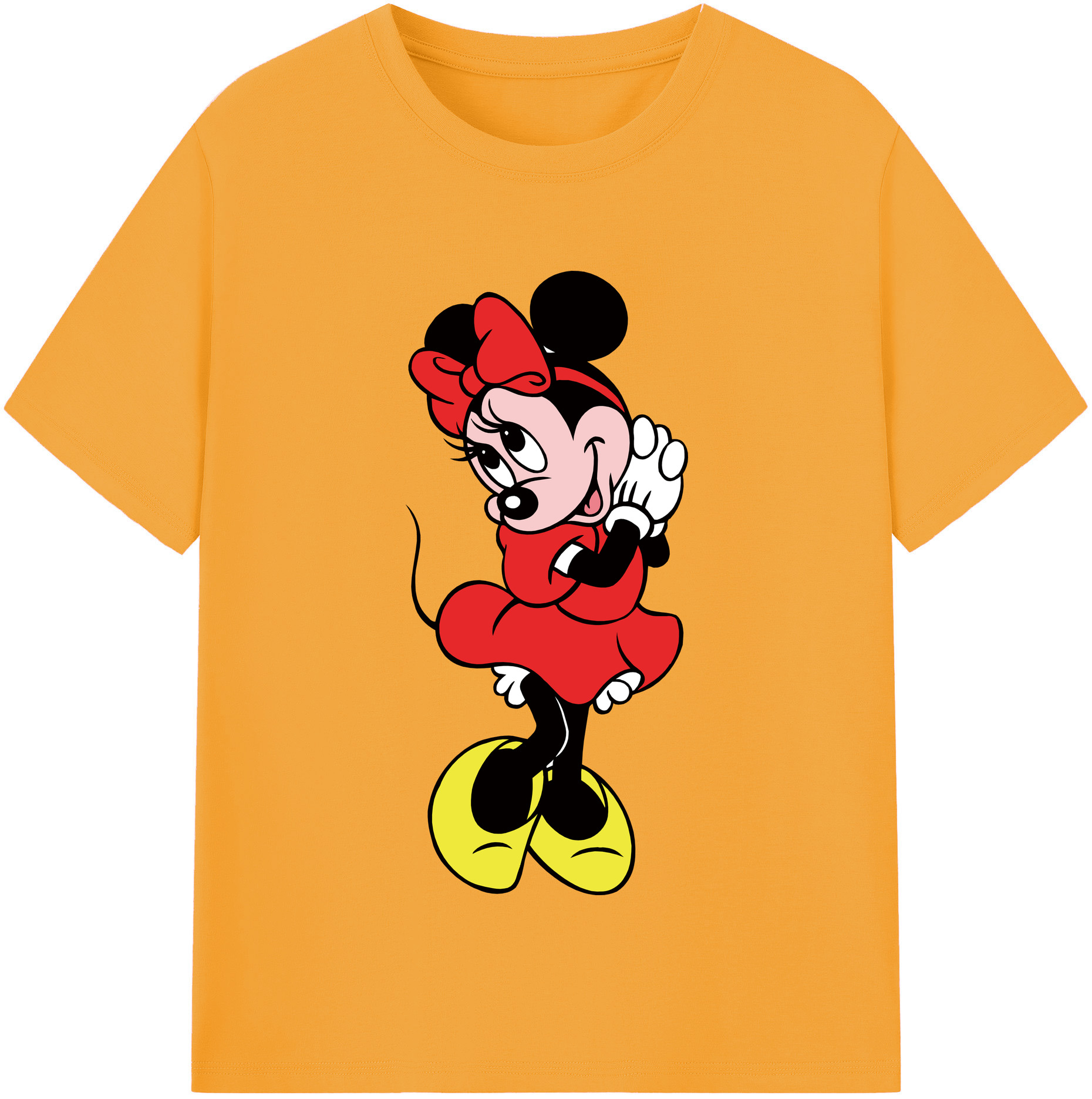 （画像用） ミッキーマウス Mickey Mouse レディースカジュアルプリントTシャツ（綿100％）