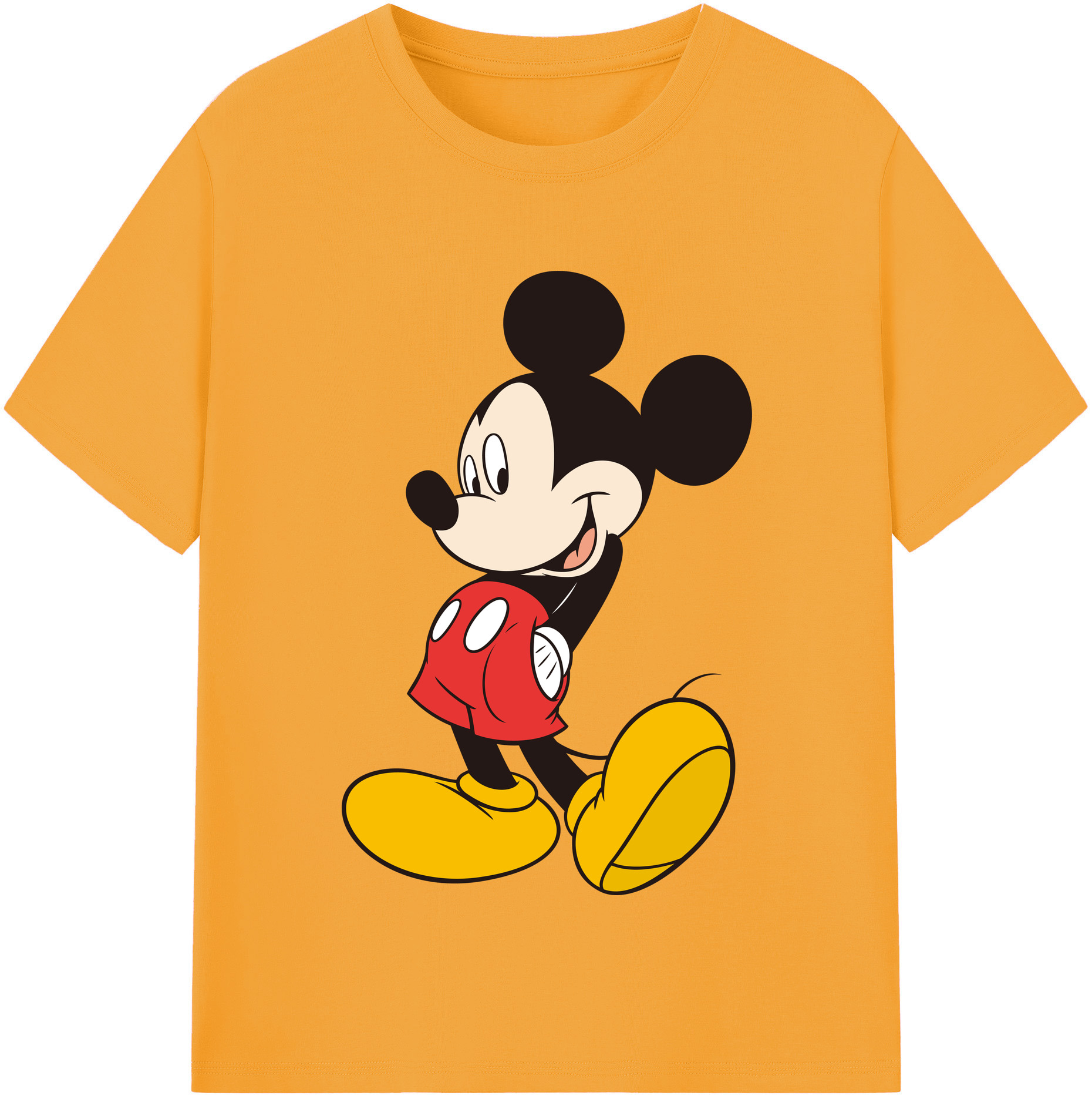 （画像用） ミッキーマウス Mickey Mouse レディースカジュアルプリントTシャツ（綿100％）