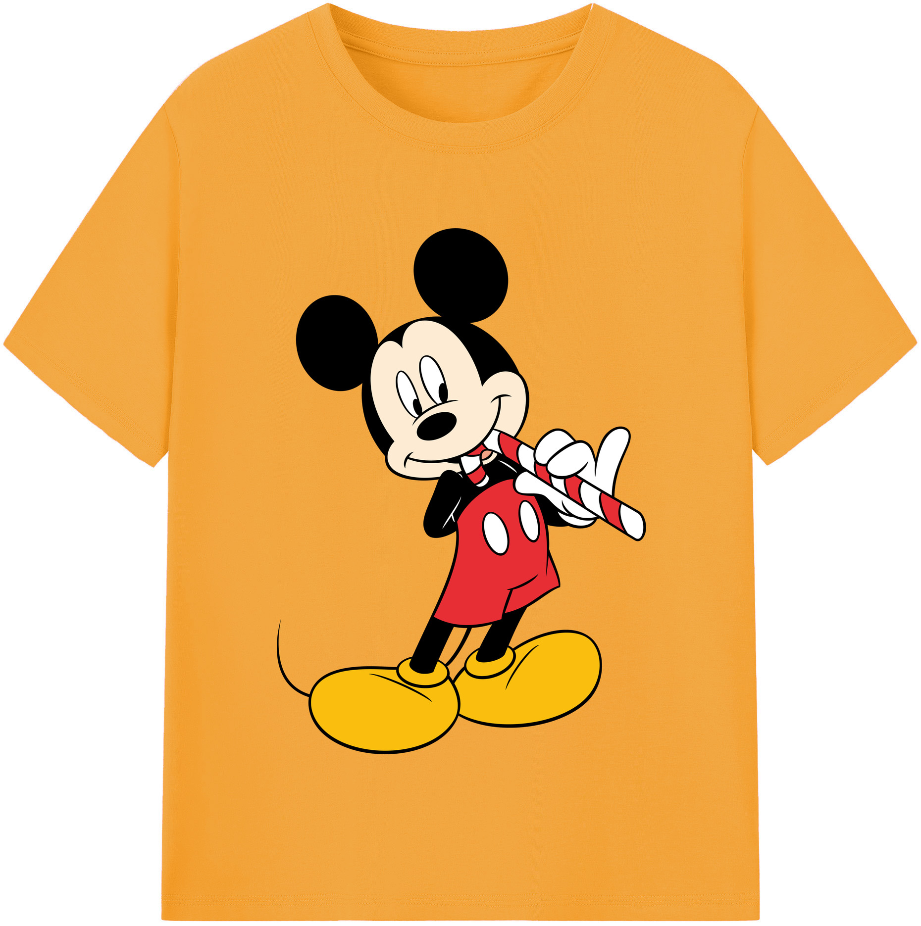 （画像用） ミッキーマウス Mickey Mouse レディースカジュアルプリントTシャツ（綿100％）