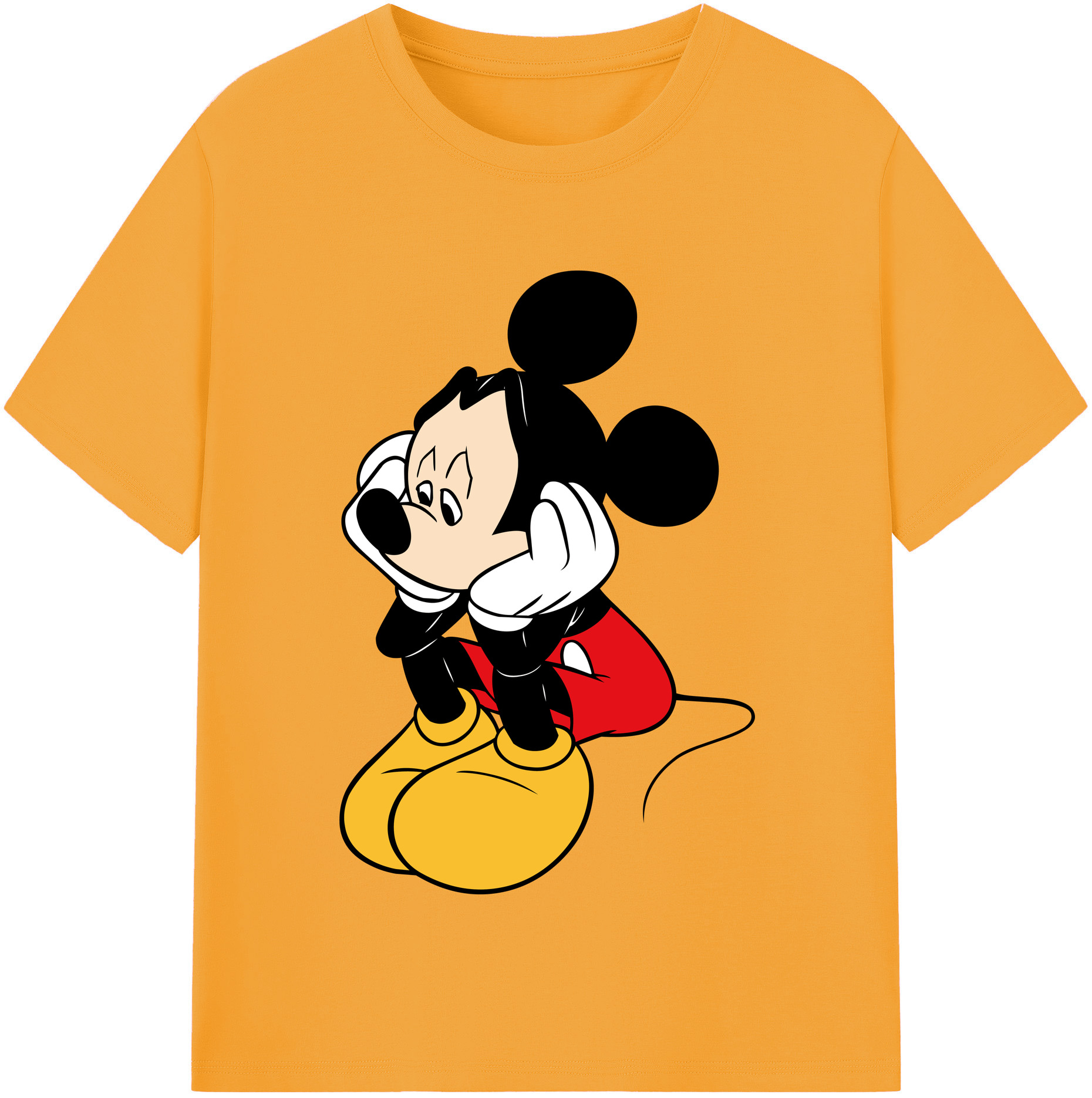 （画像用） ミッキーマウス Mickey Mouse レディースカジュアルプリントTシャツ（綿100％）