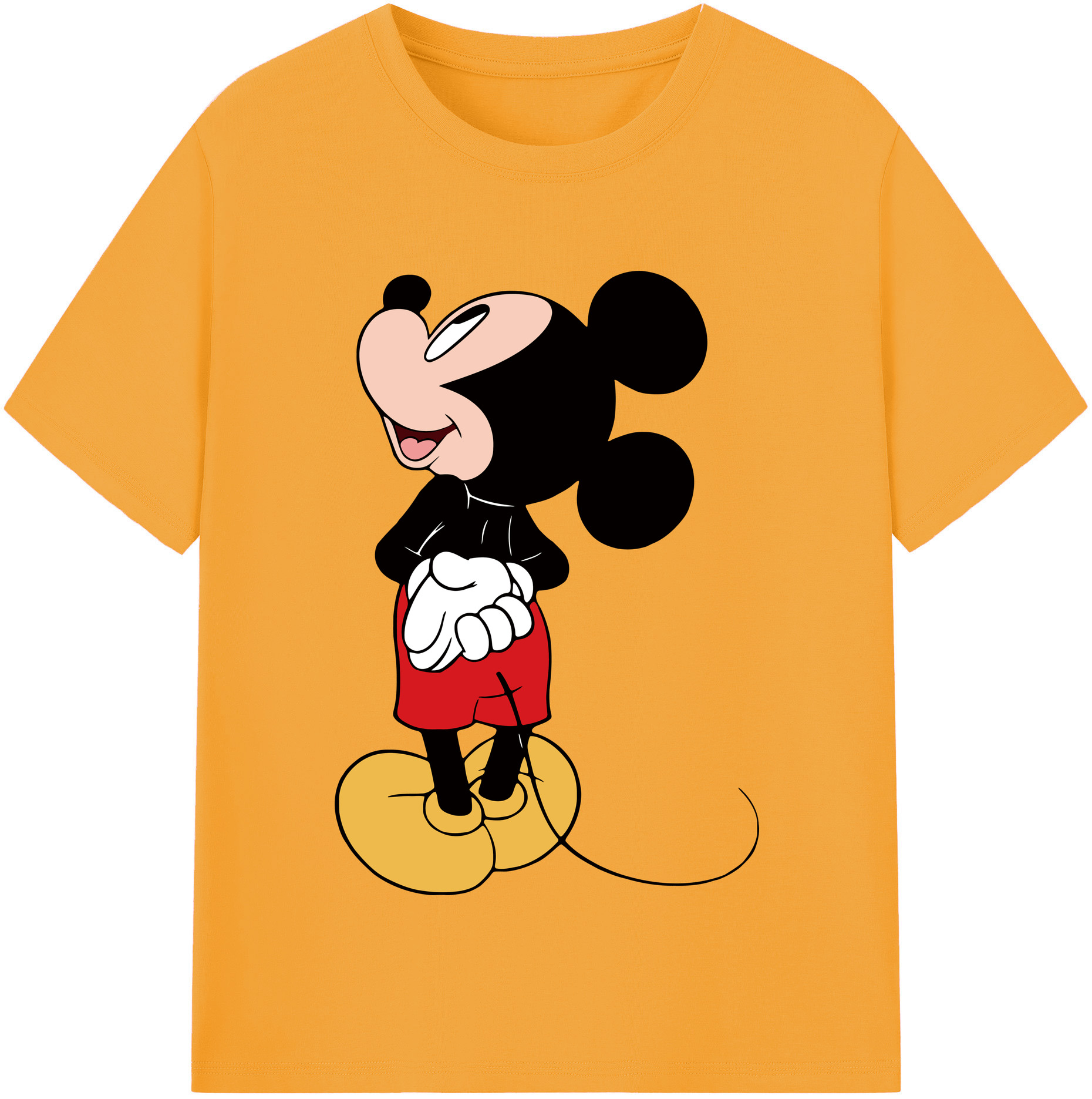 （画像用） ミッキーマウス Mickey Mouse レディースカジュアルプリントTシャツ（綿100％）