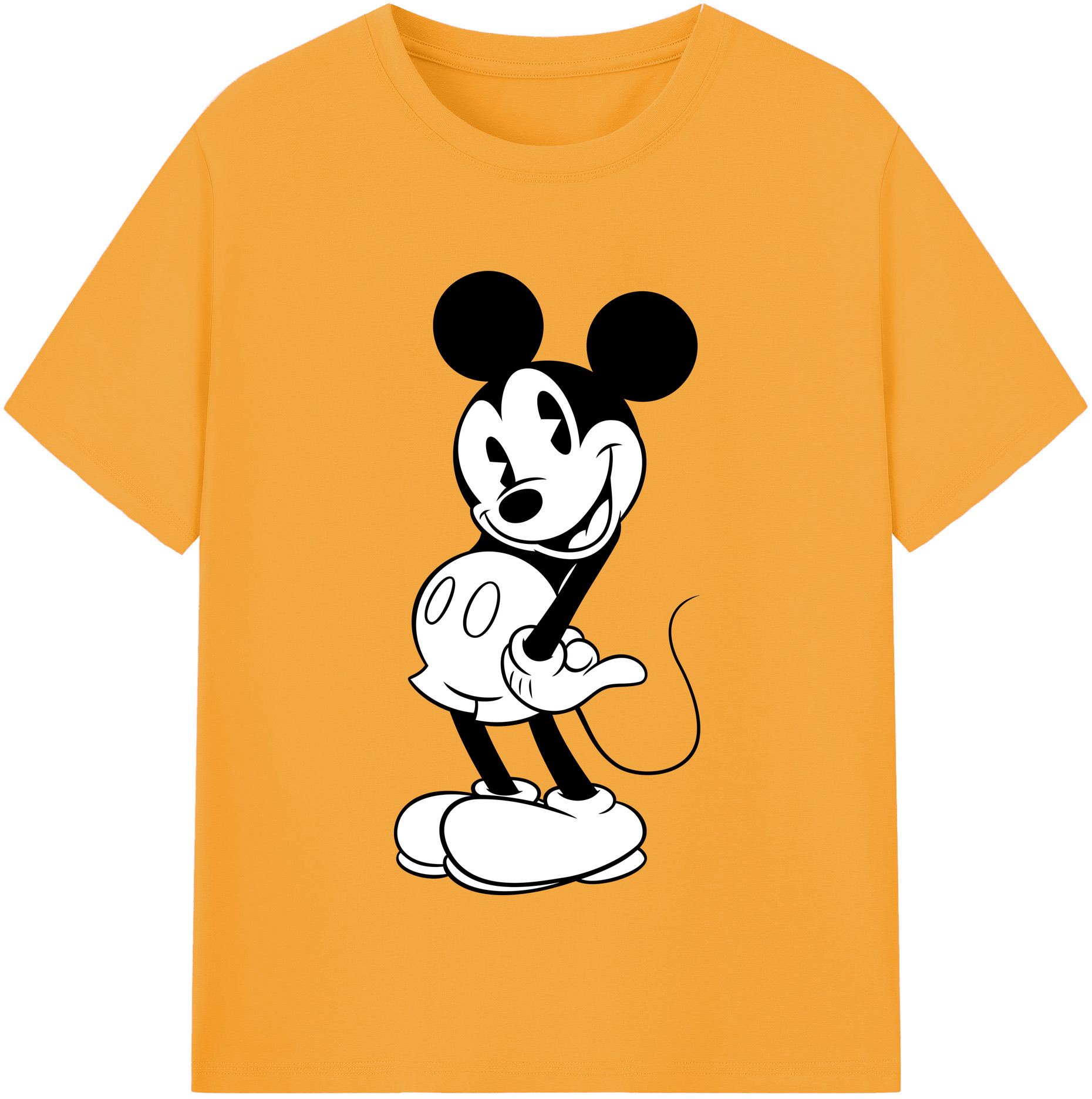（画像用） ミッキーマウス Mickey Mouse レディースカジュアルプリントTシャツ（綿100％）