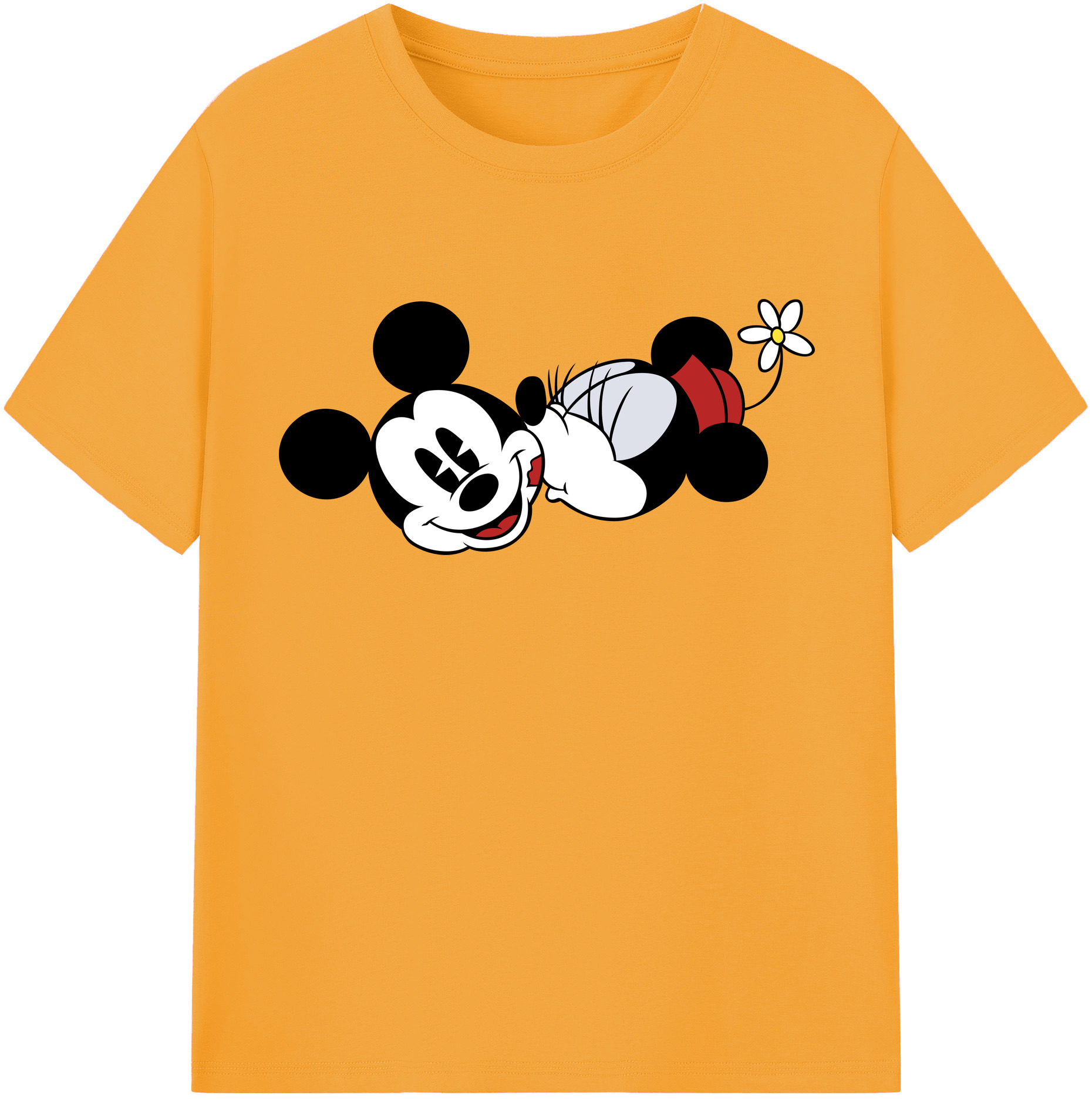 （画像用） ミッキーマウス Mickey Mouse レディースカジュアルプリントTシャツ（綿100％）