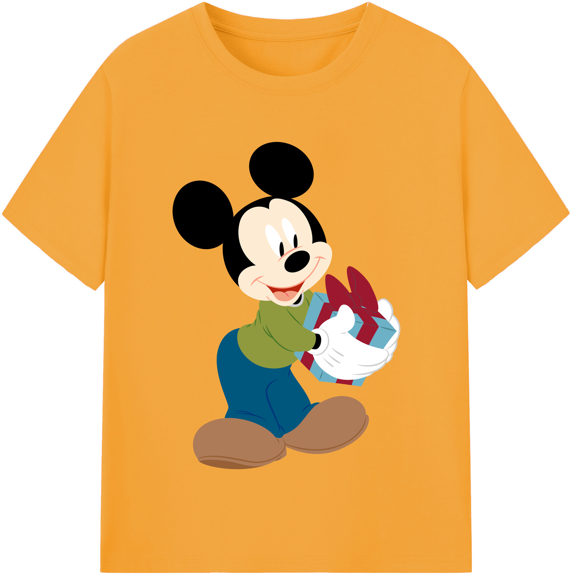 （画像用） ミッキーマウス Mickey Mouse レディースカジュアルプリントTシャツ（綿100％）