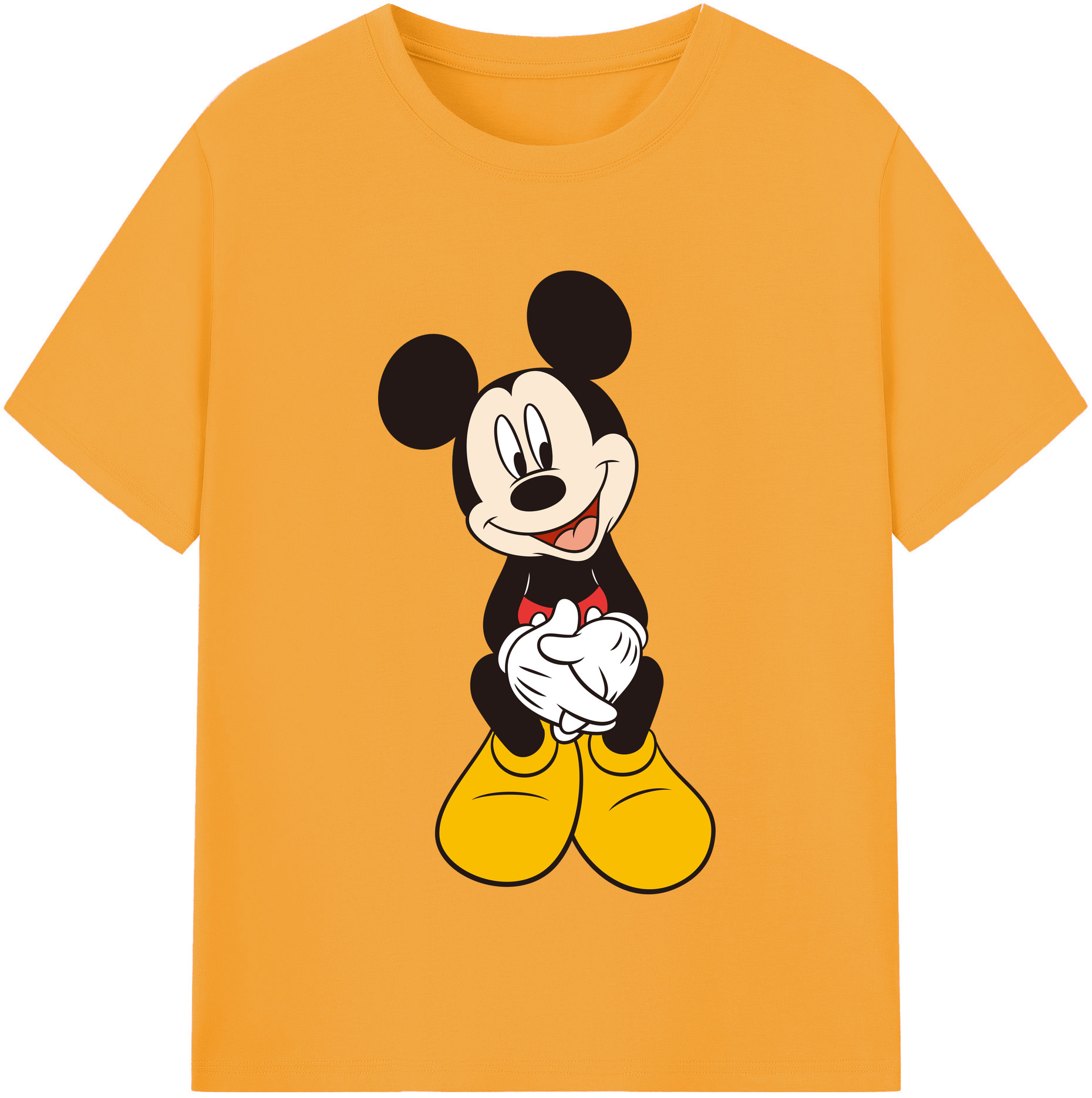 （画像用） ミッキーマウス Mickey Mouse レディースカジュアルプリントTシャツ（綿100％）