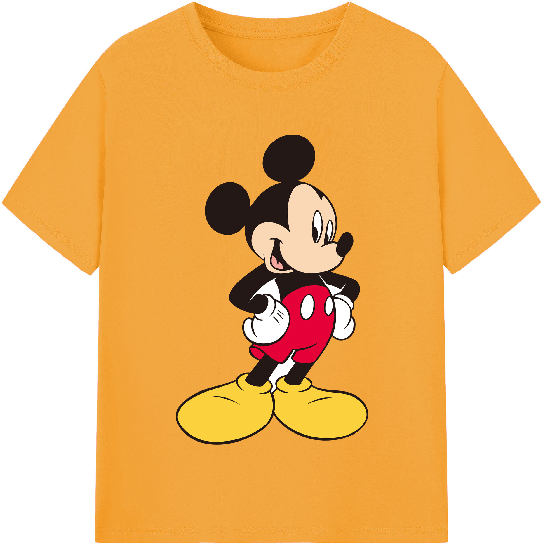 （画像用） ミッキーマウス Mickey Mouse レディースカジュアルプリントTシャツ（綿100％）