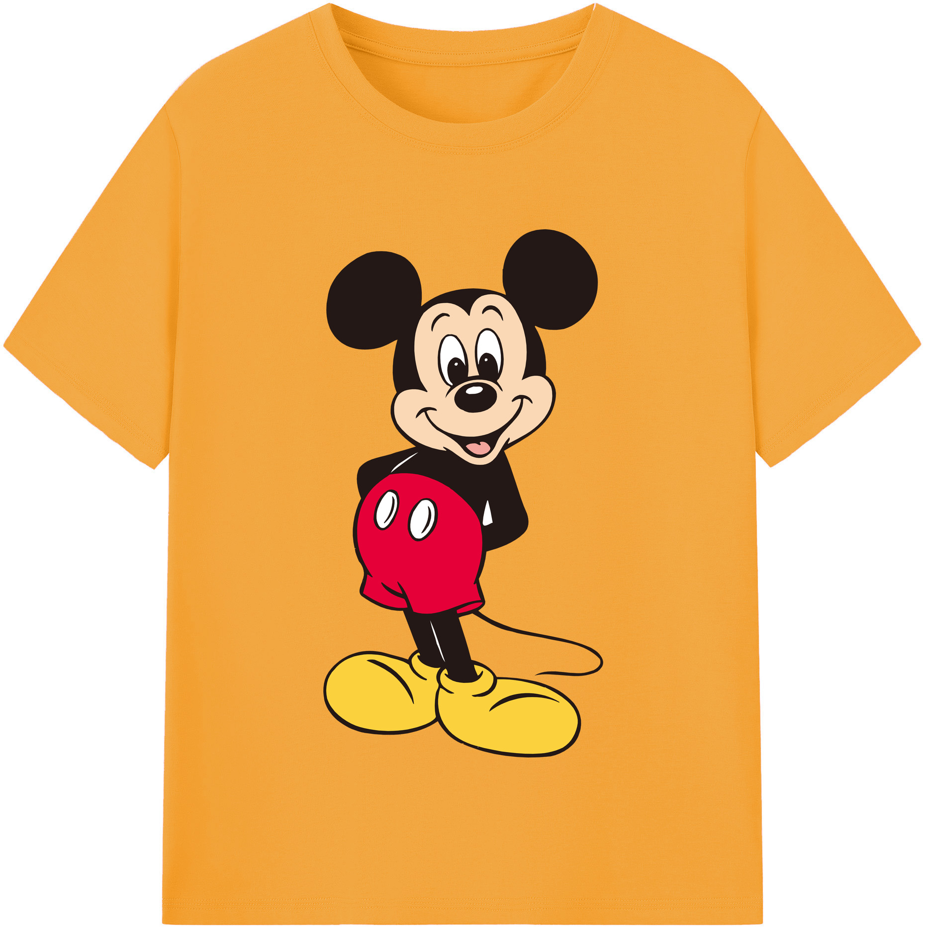 （画像用） ミッキーマウス Mickey Mouse レディースカジュアルプリントTシャツ（綿100％）