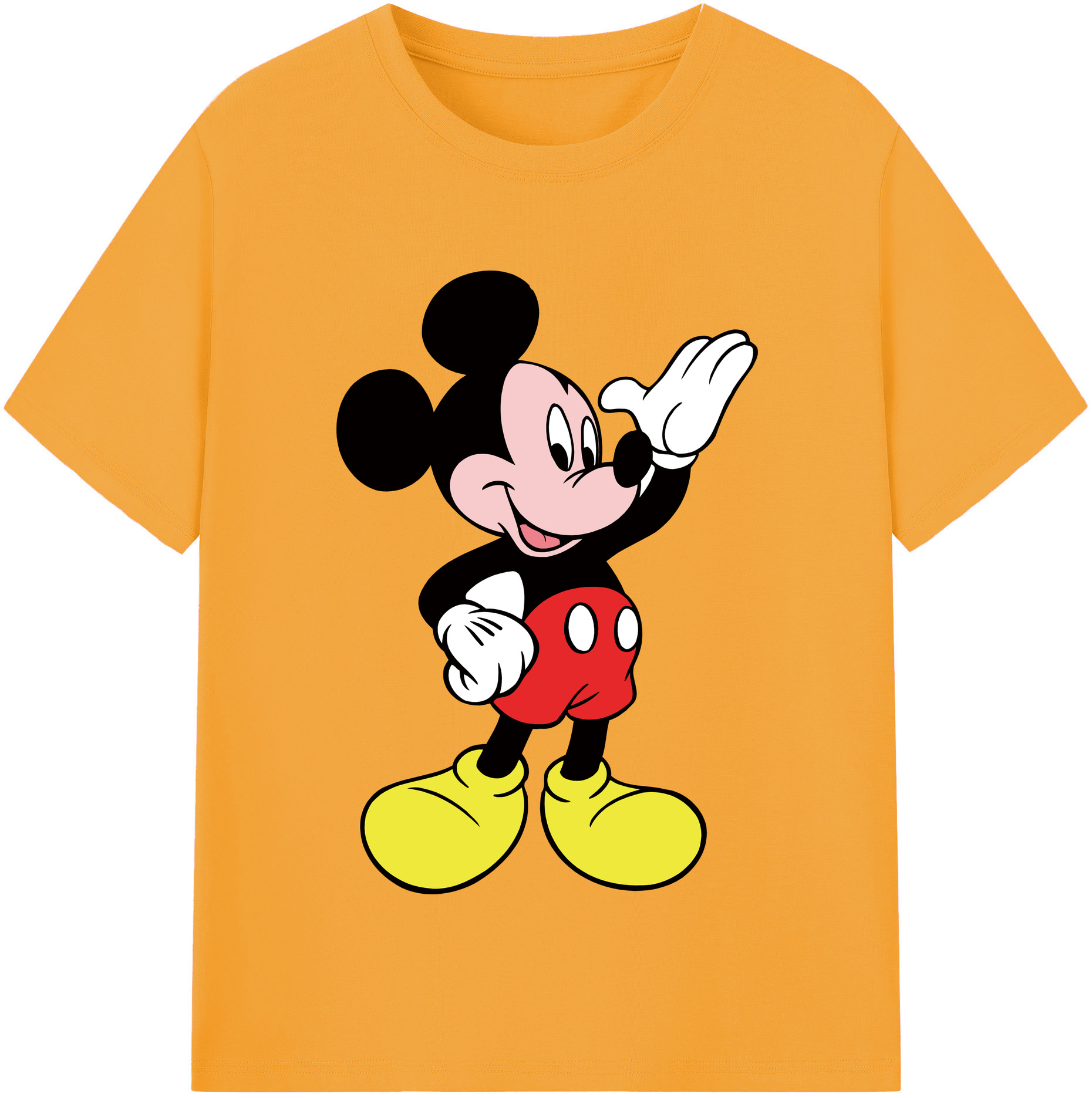 （画像用） ミッキーマウス Mickey Mouse レディースカジュアルプリントTシャツ（綿100％）