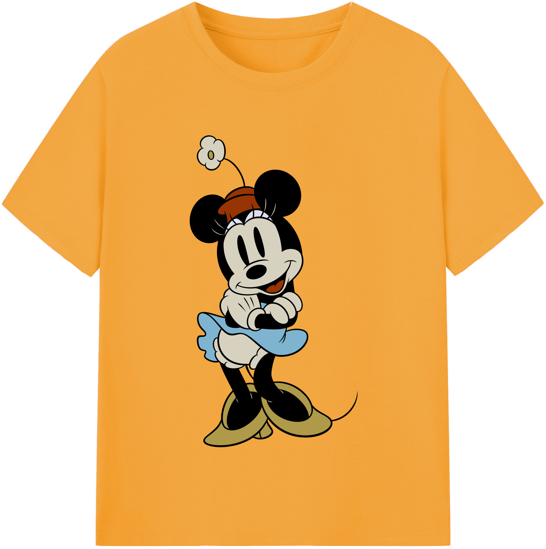 （画像用） ミッキーマウス Mickey Mouse レディースカジュアルプリントTシャツ（綿100％）