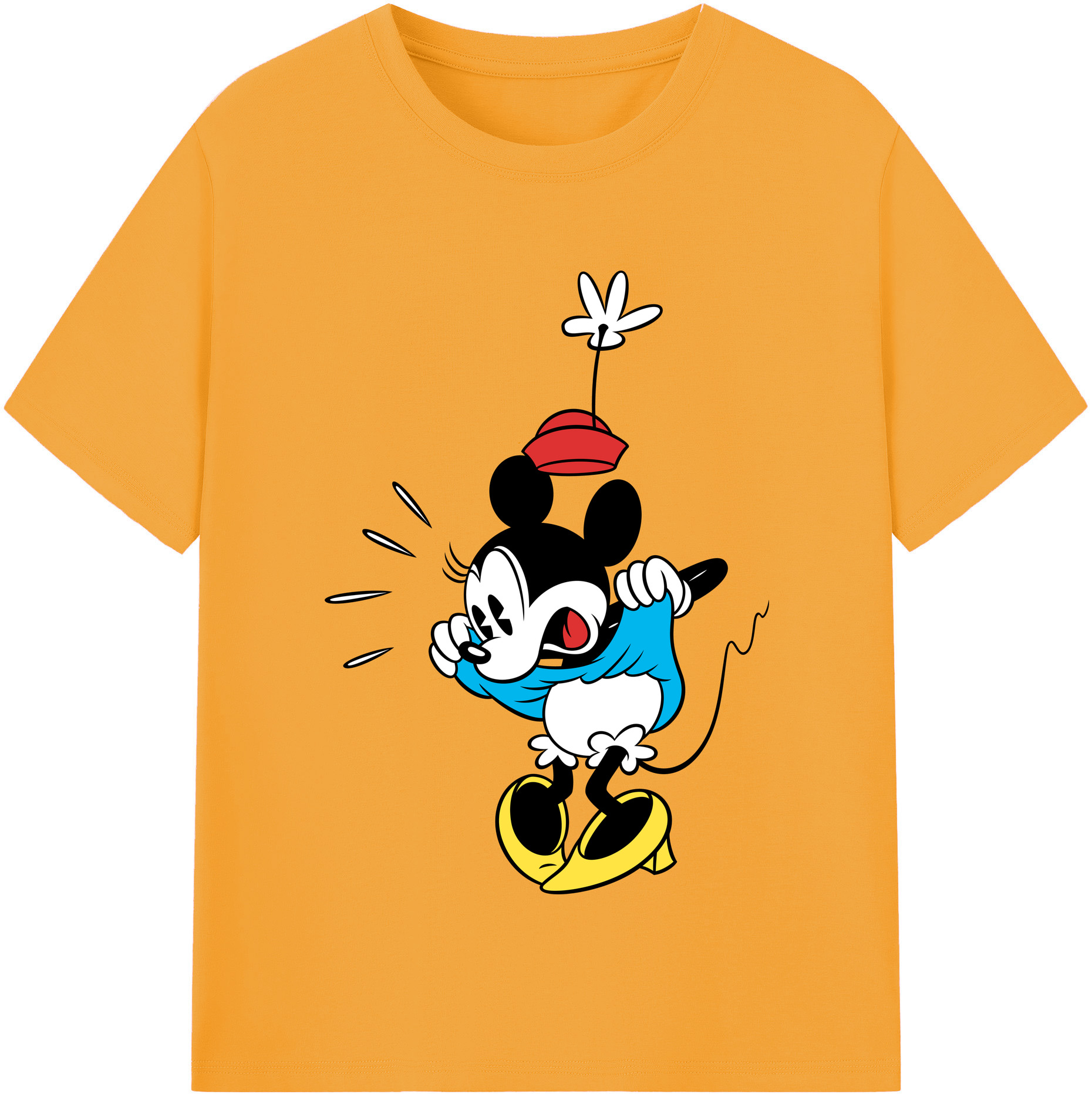 （画像用） ミッキーマウス Mickey Mouse レディースカジュアルプリントTシャツ（綿100％）