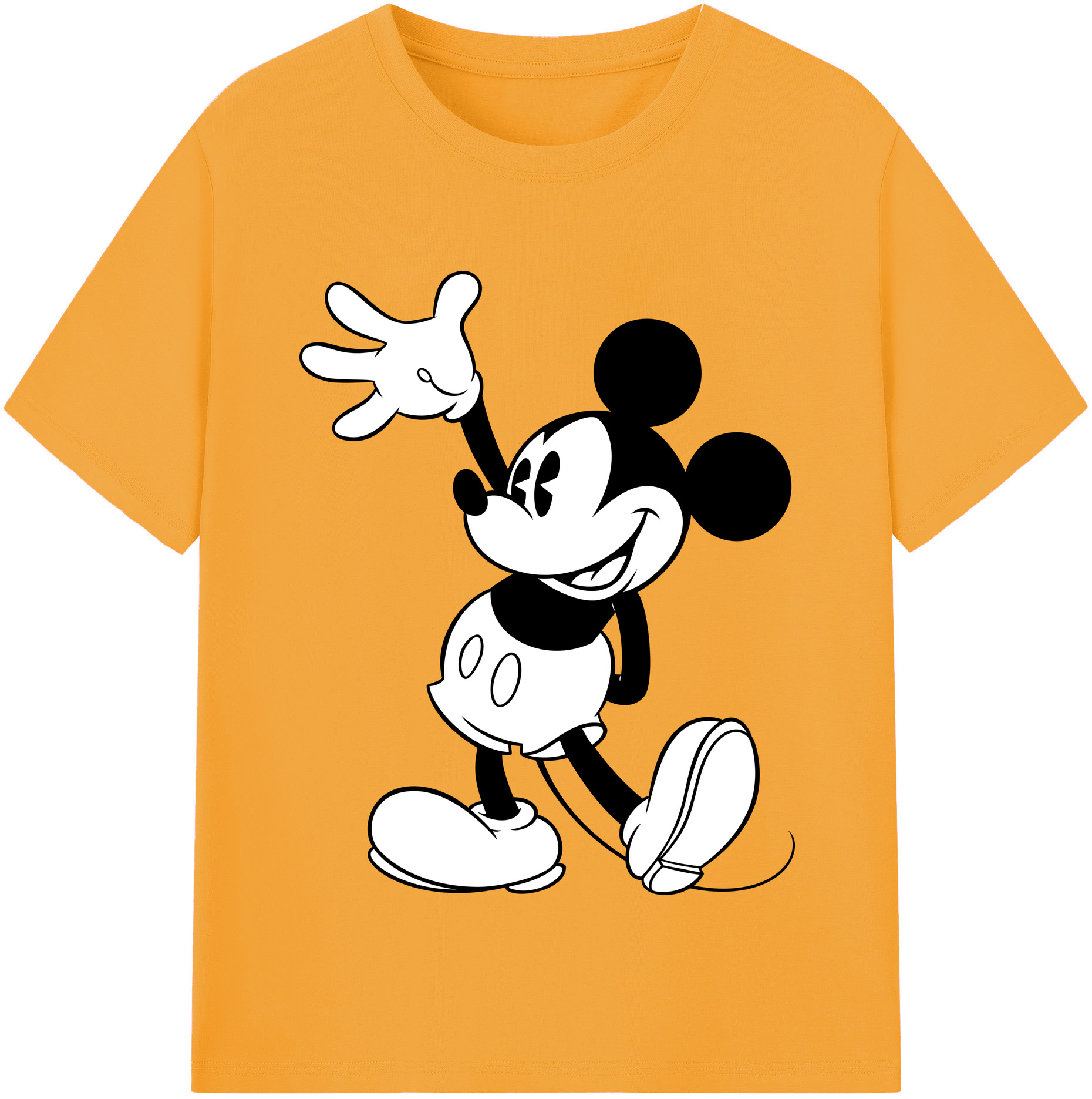 （画像用） ミッキーマウス Mickey Mouse レディースカジュアルプリントTシャツ（綿100％）
