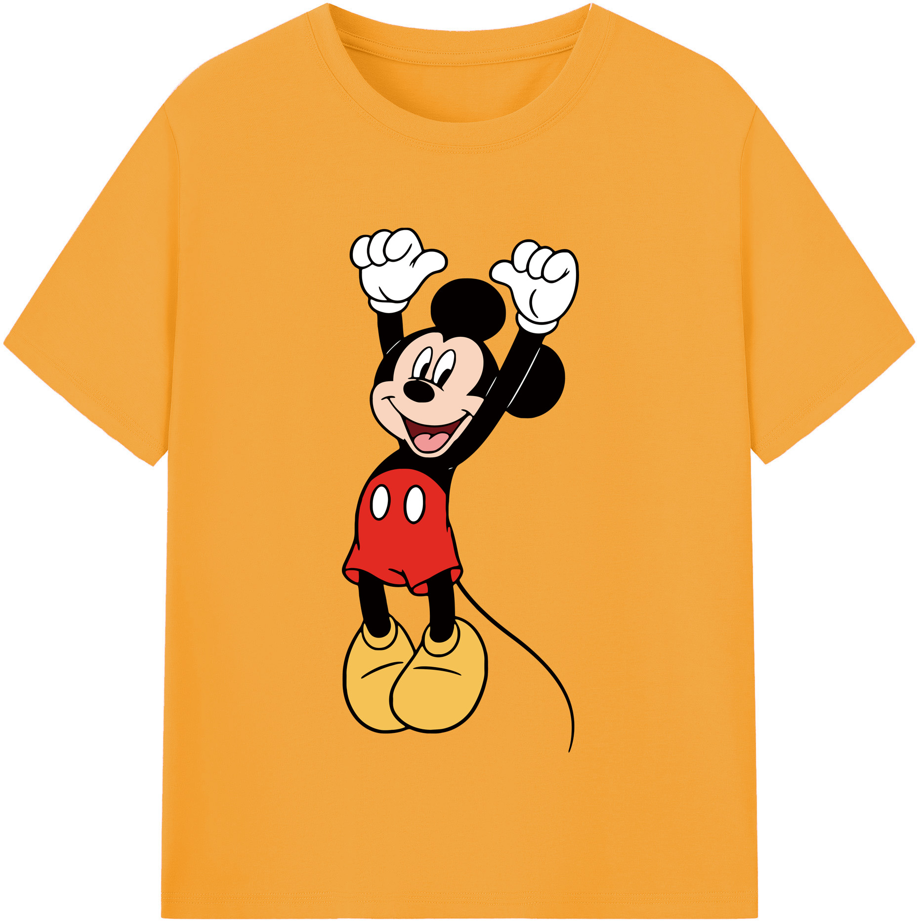 （画像用） ミッキーマウス Mickey Mouse レディースカジュアルプリントTシャツ（綿100％）