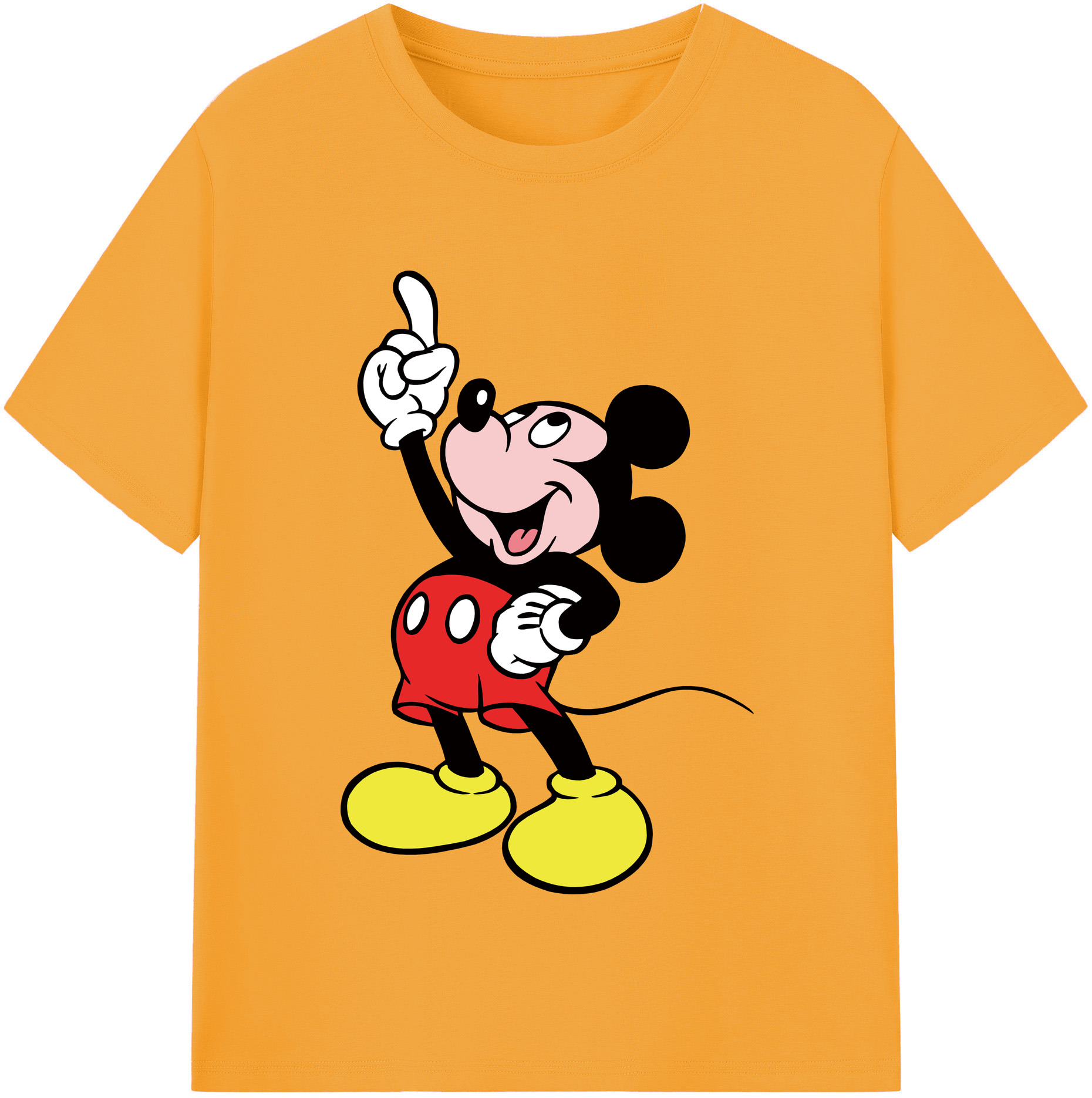 （画像用） ミッキーマウス Mickey Mouse レディースカジュアルプリントTシャツ（綿100％）
