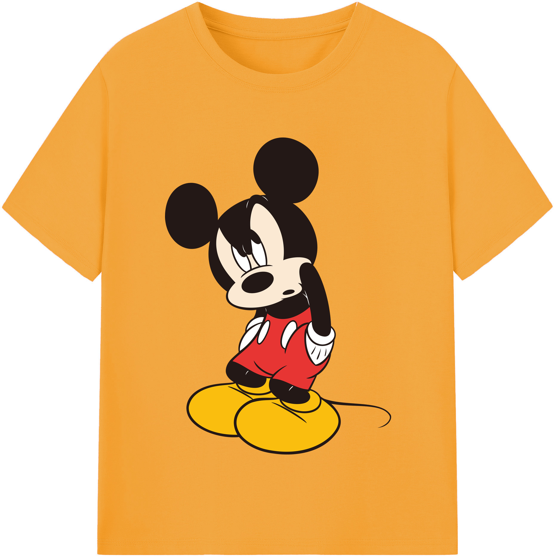 （画像用） ミッキーマウス Mickey Mouse レディースカジュアルプリントTシャツ（綿100％）