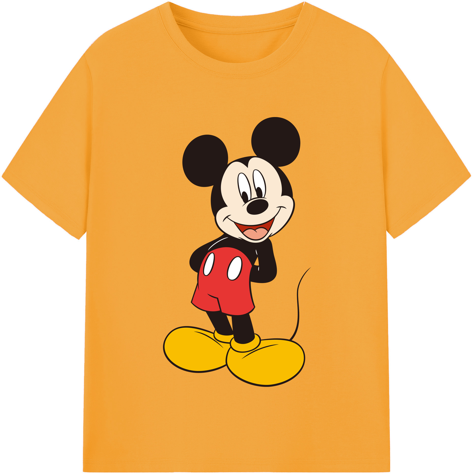 （画像用） ミッキーマウス Mickey Mouse レディースカジュアルプリントTシャツ（綿100％）