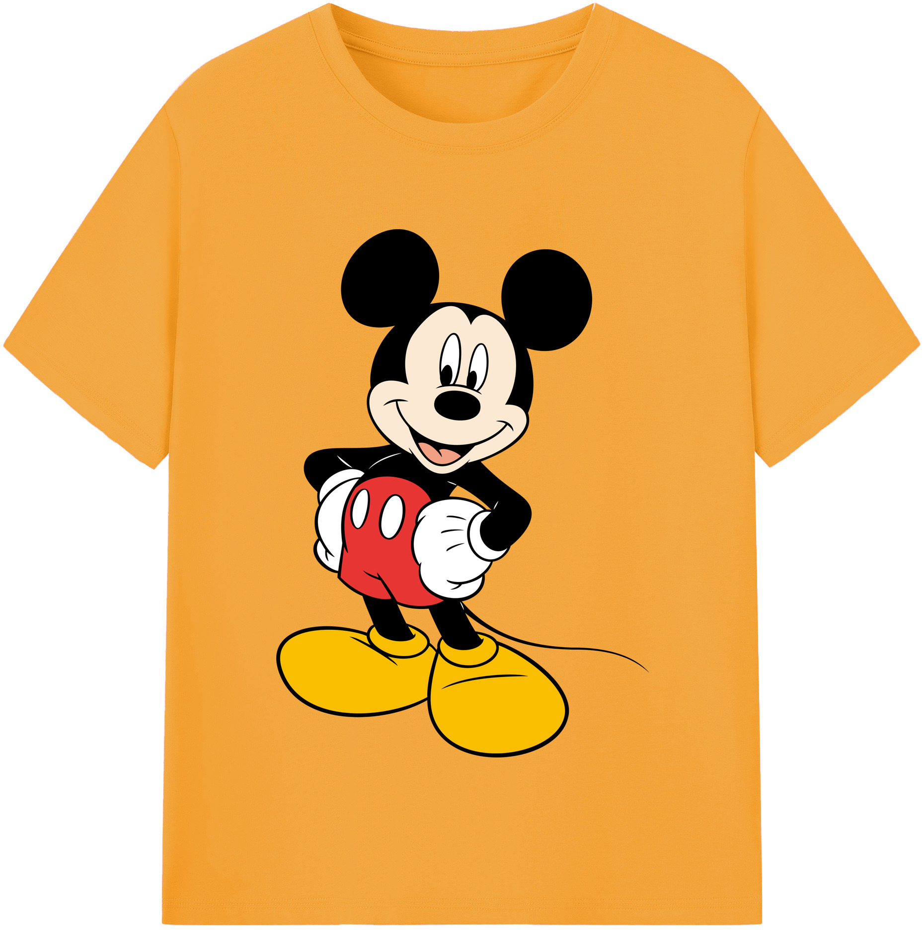 （画像用） ミッキーマウス Mickey Mouse レディースカジュアルプリントTシャツ（綿100％）