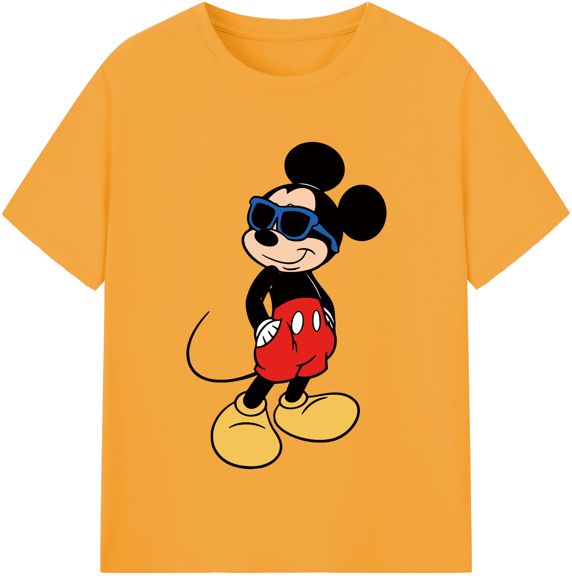 （画像用） ミッキーマウス Mickey Mouse レディースカジュアルプリントTシャツ（綿100％）