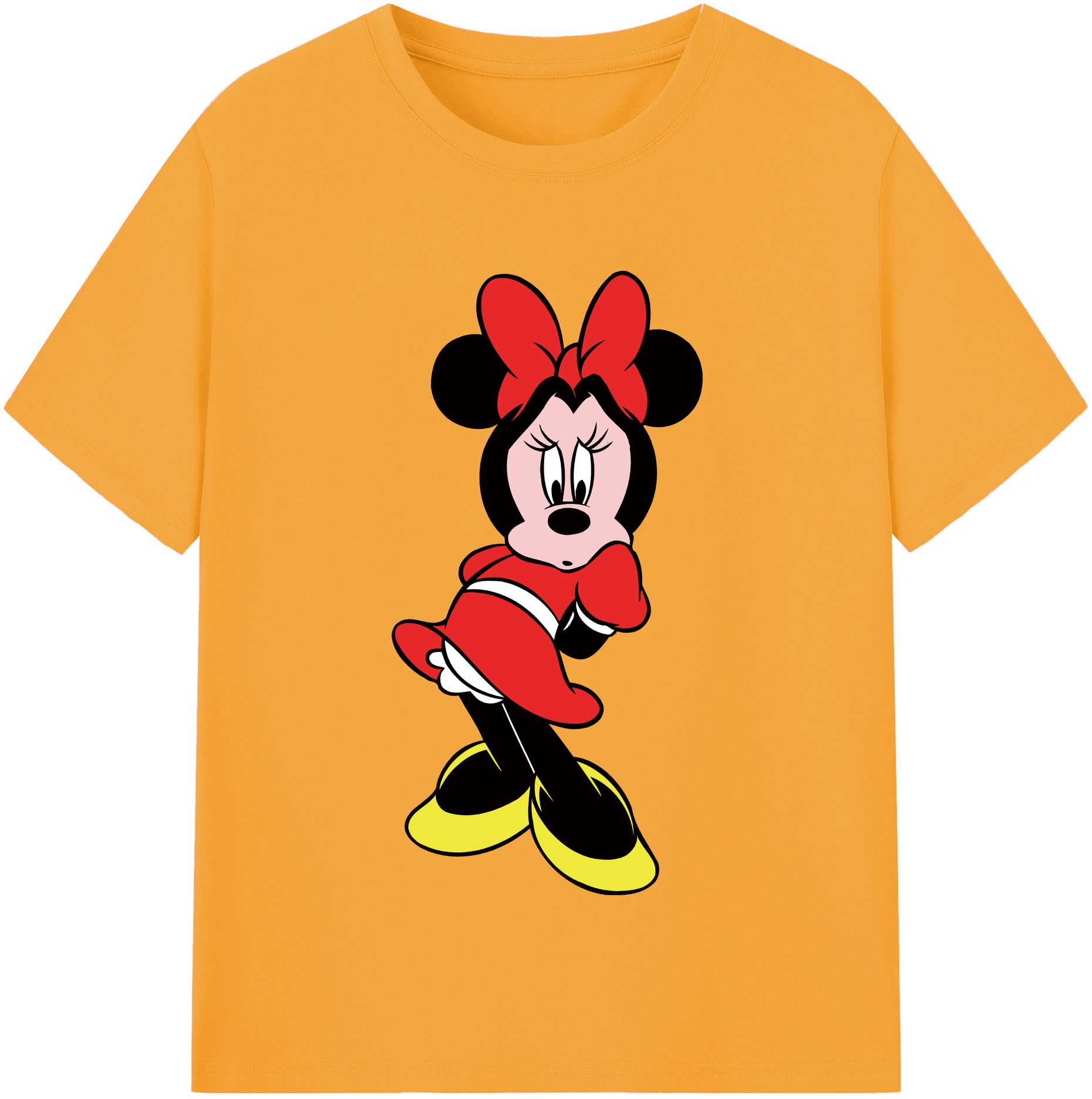 （画像用） ミッキーマウス Mickey Mouse レディースカジュアルプリントTシャツ（綿100％）